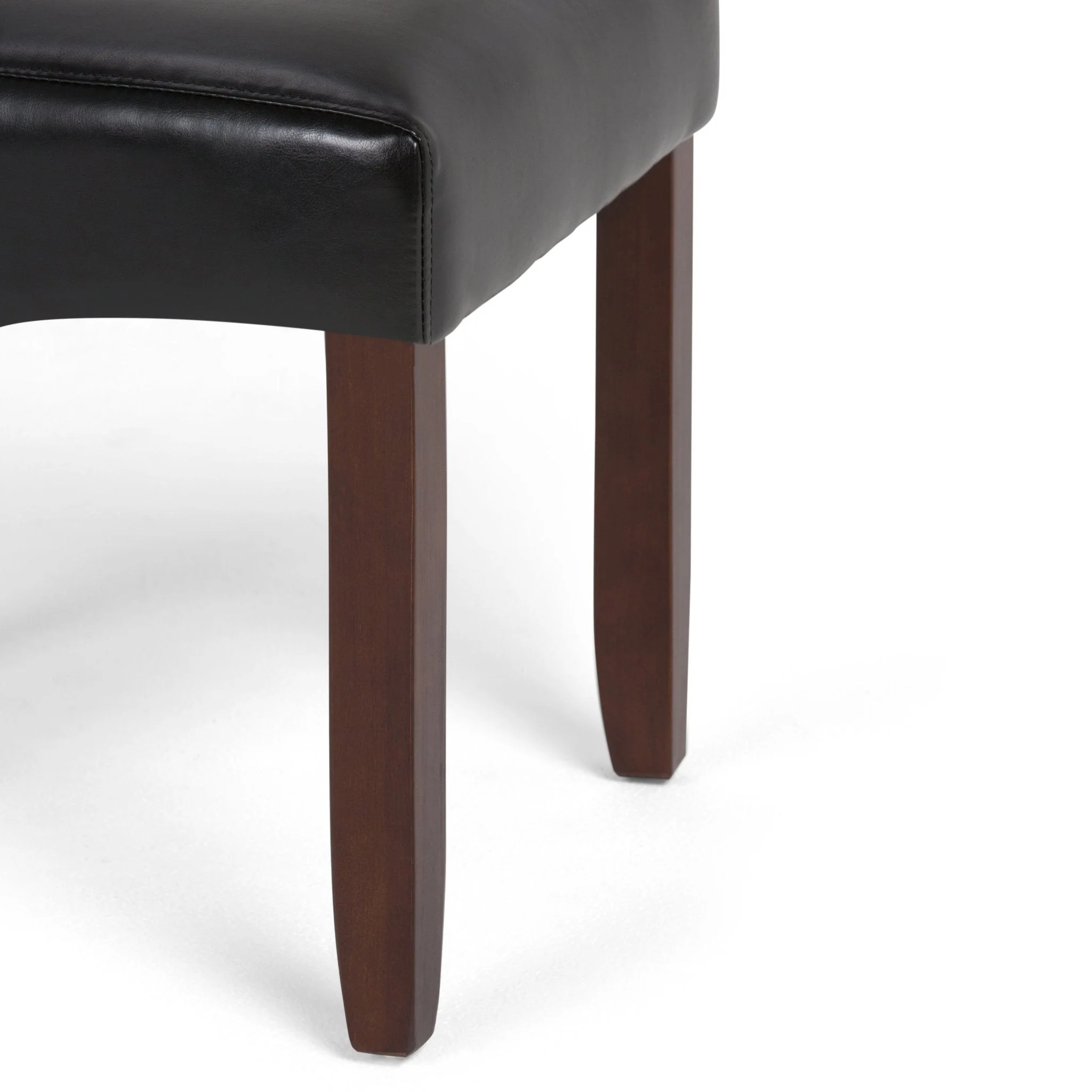 Veritas Faux Leather Dining Chair with Button Tufted Back and Solid Wood Legs, Set of 2 - Image 12