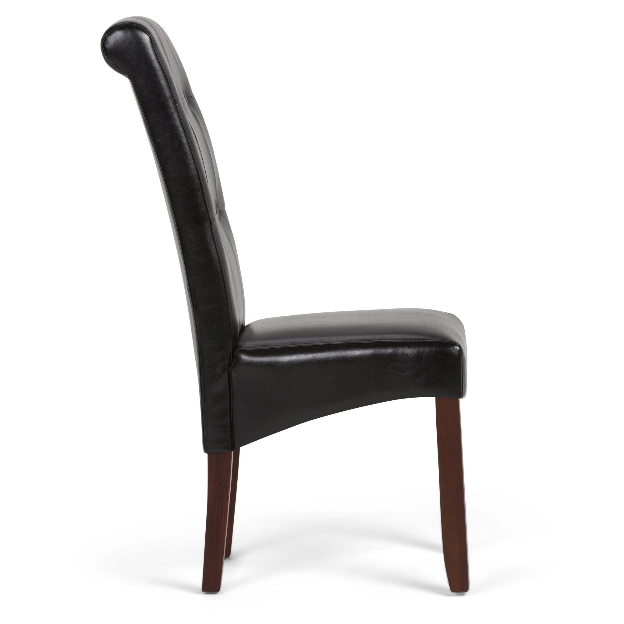 Veritas Faux Leather Dining Chair with Button Tufted Back and Solid Wood Legs, Set of 2 - Image 14