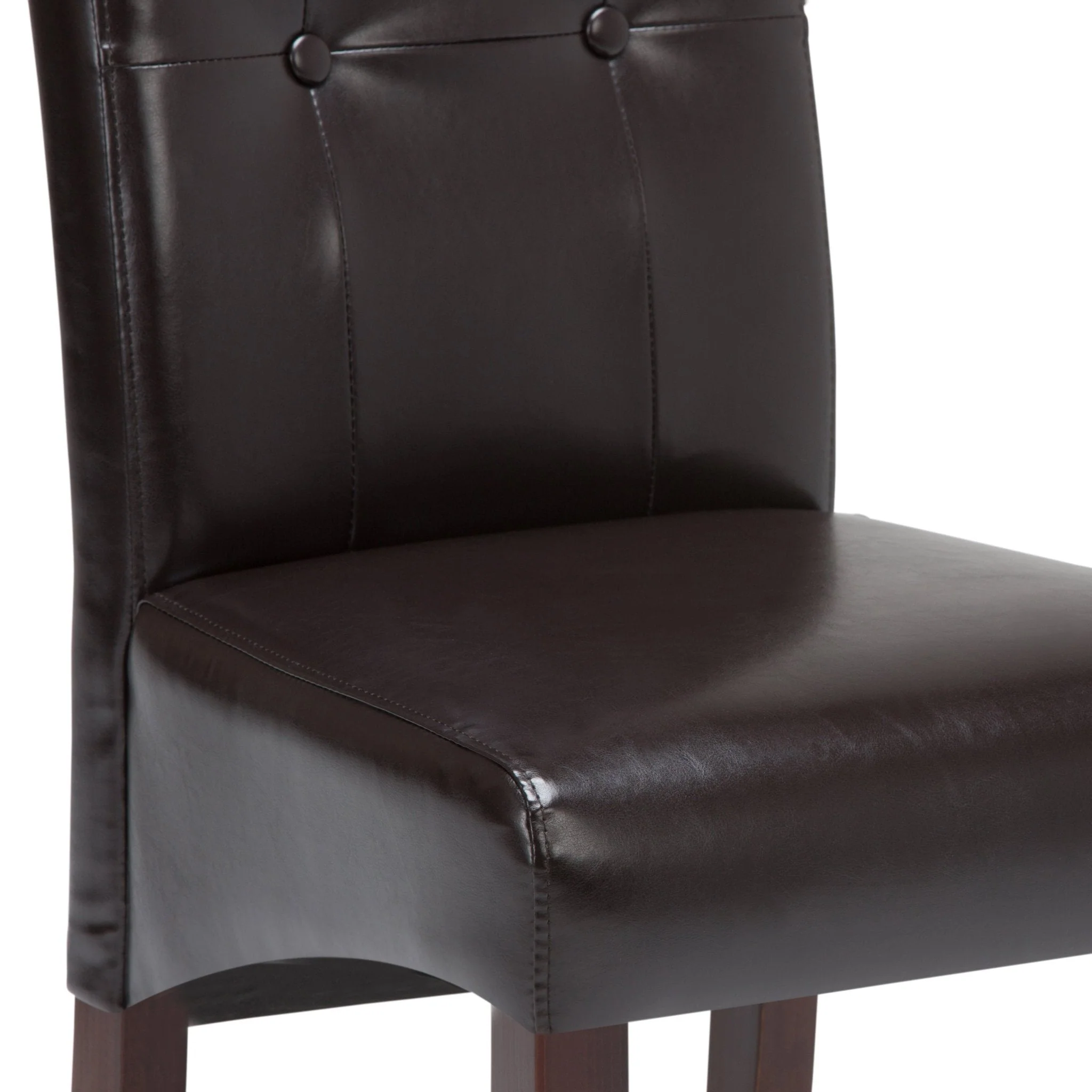 Veritas Faux Leather Dining Chair with Button Tufted Back and Solid Wood Legs, Set of 2 - Image 17