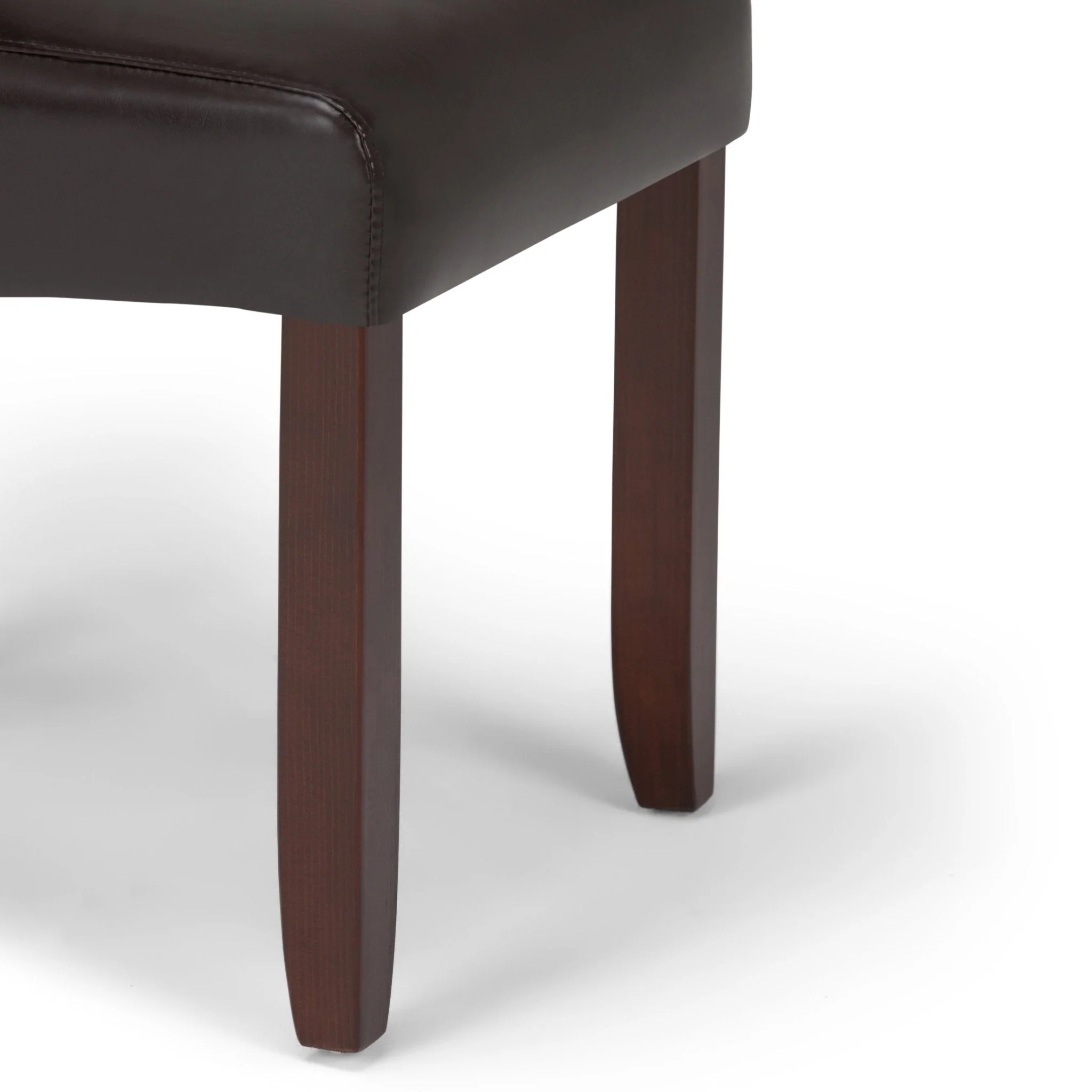 Veritas Faux Leather Dining Chair with Button Tufted Back and Solid Wood Legs, Set of 2 - Image 19