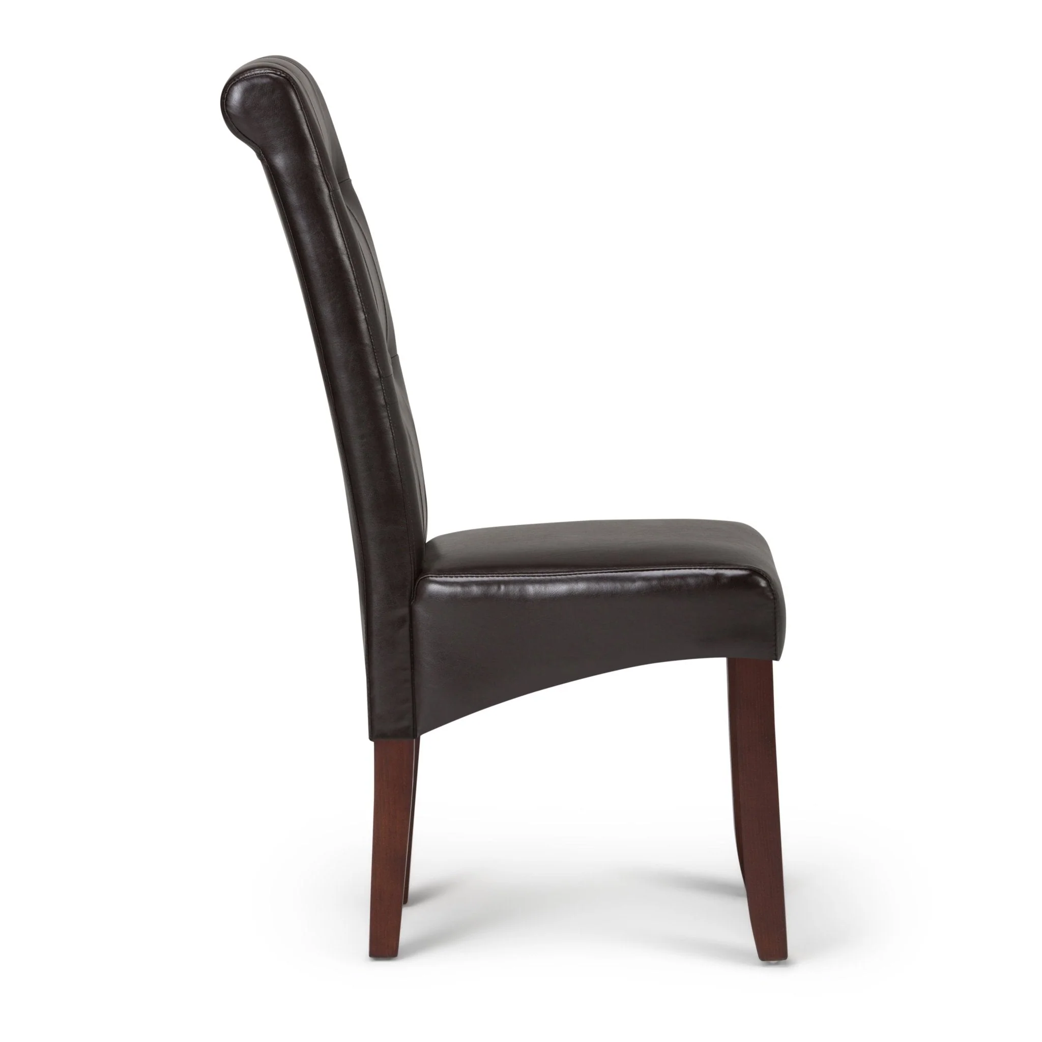 Veritas Faux Leather Dining Chair with Button Tufted Back and Solid Wood Legs, Set of 2 - Image 21