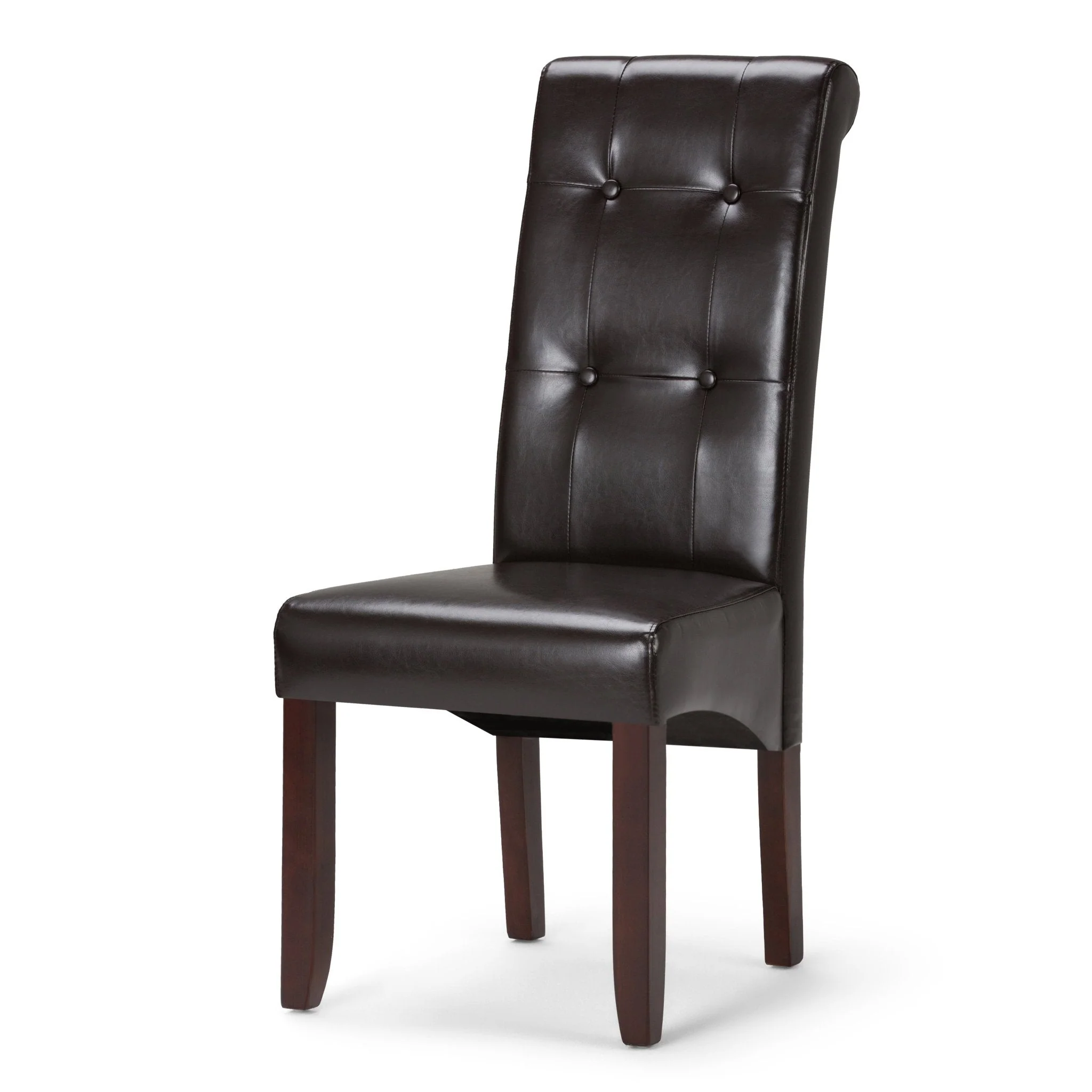 Veritas Faux Leather Dining Chair with Button Tufted Back and Solid Wood Legs, Set of 2 - Image 22