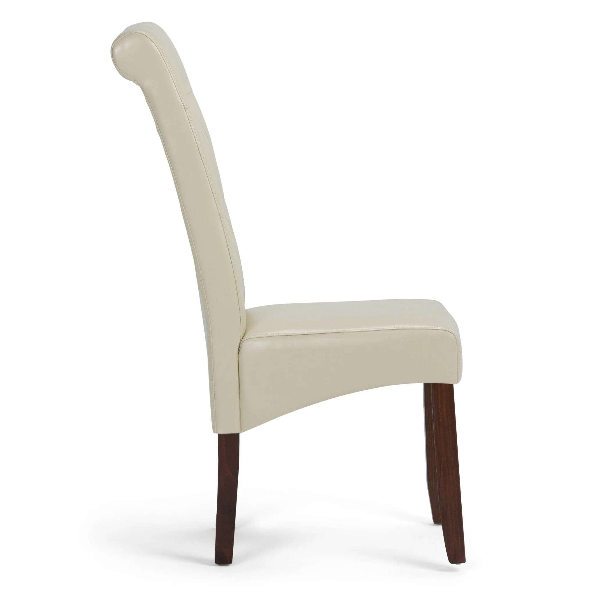 Veritas Faux Leather Dining Chair with Button Tufted Back and Solid Wood Legs, Set of 2 - Image 6