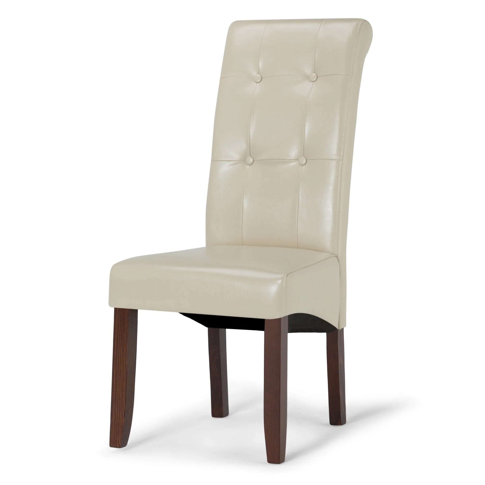 Veritas Faux Leather Dining Chair with Button Tufted Back and Solid Wood Legs, Set of 2 - Image 7