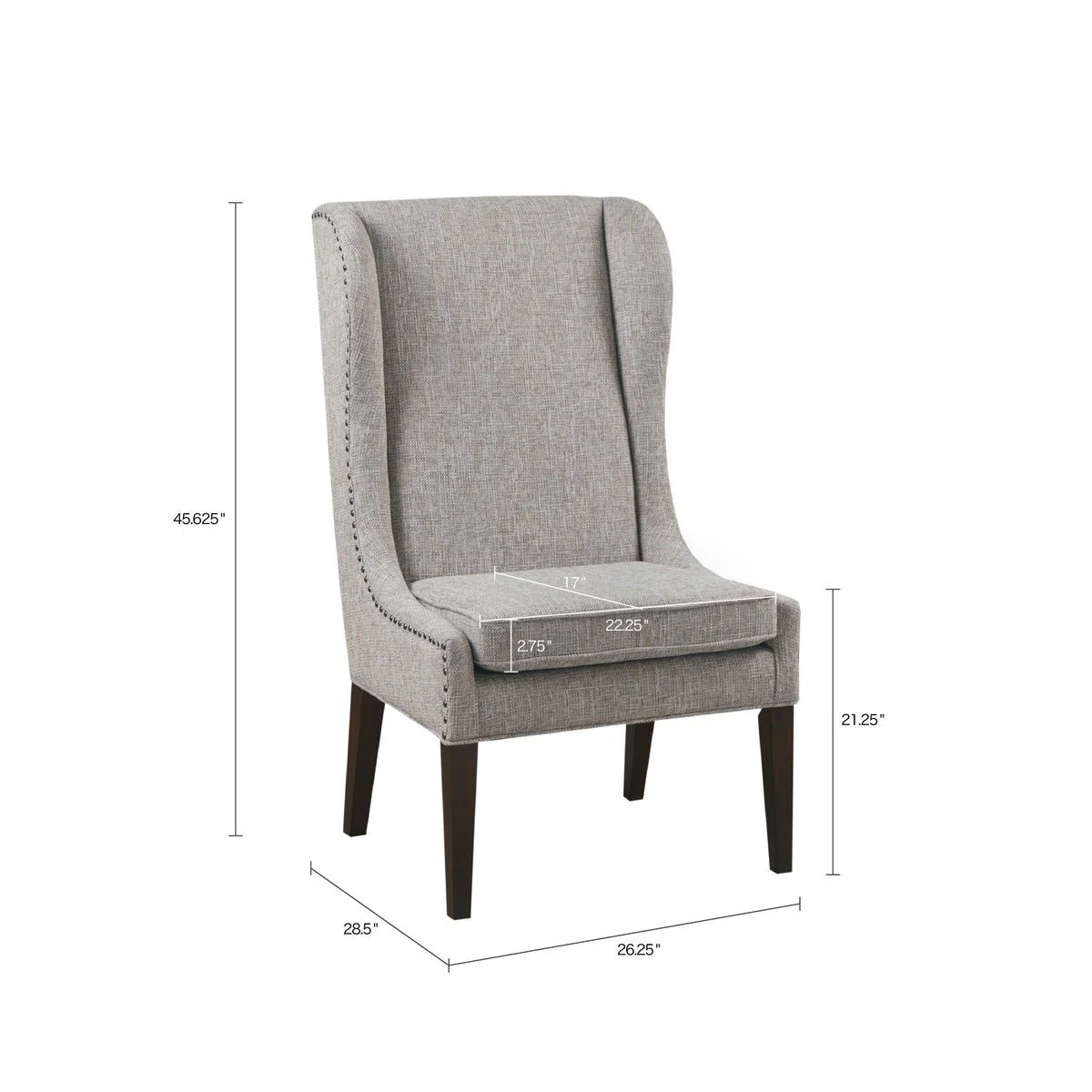 Vesper Dining Chair with Wing Back and Nailhead Accent - Image 8