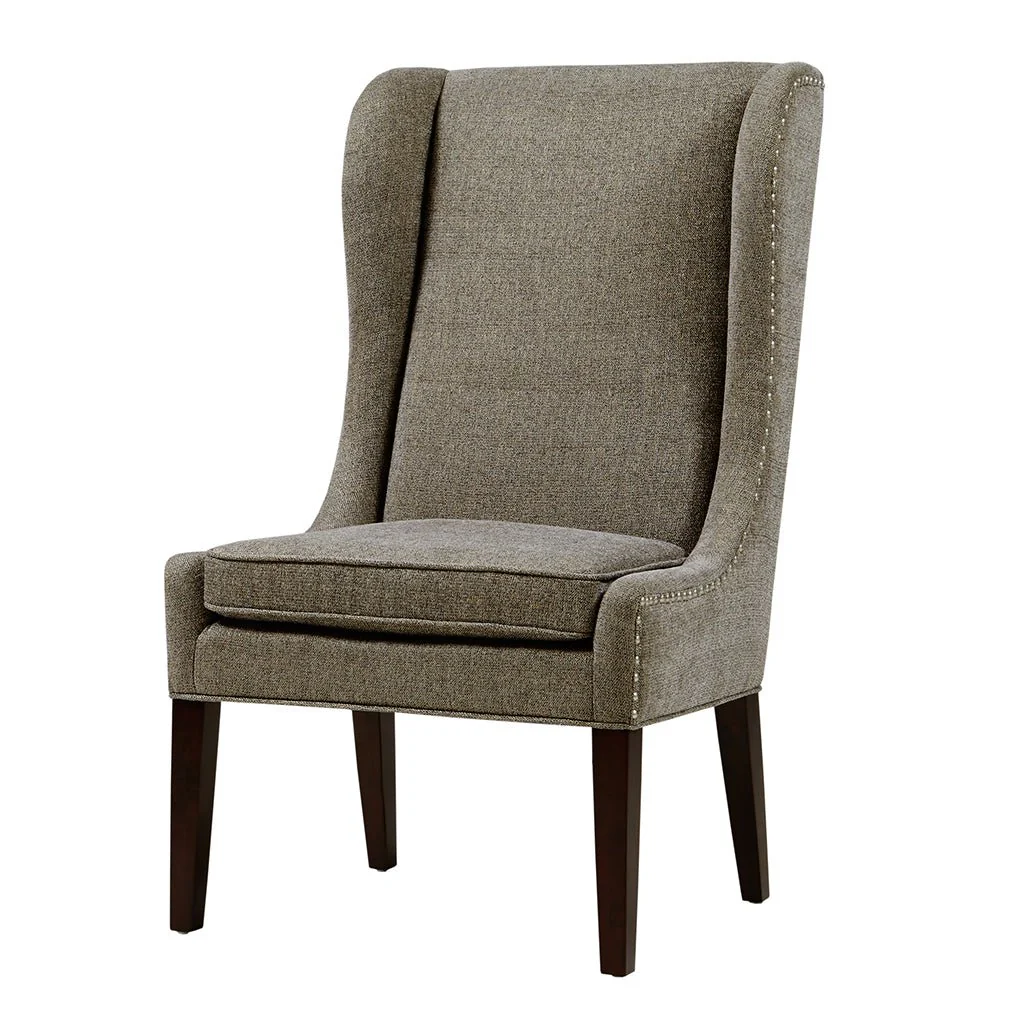 Vesper Upholstered Dining Chair with Nailhead Trim and High Wing Back - Image 3