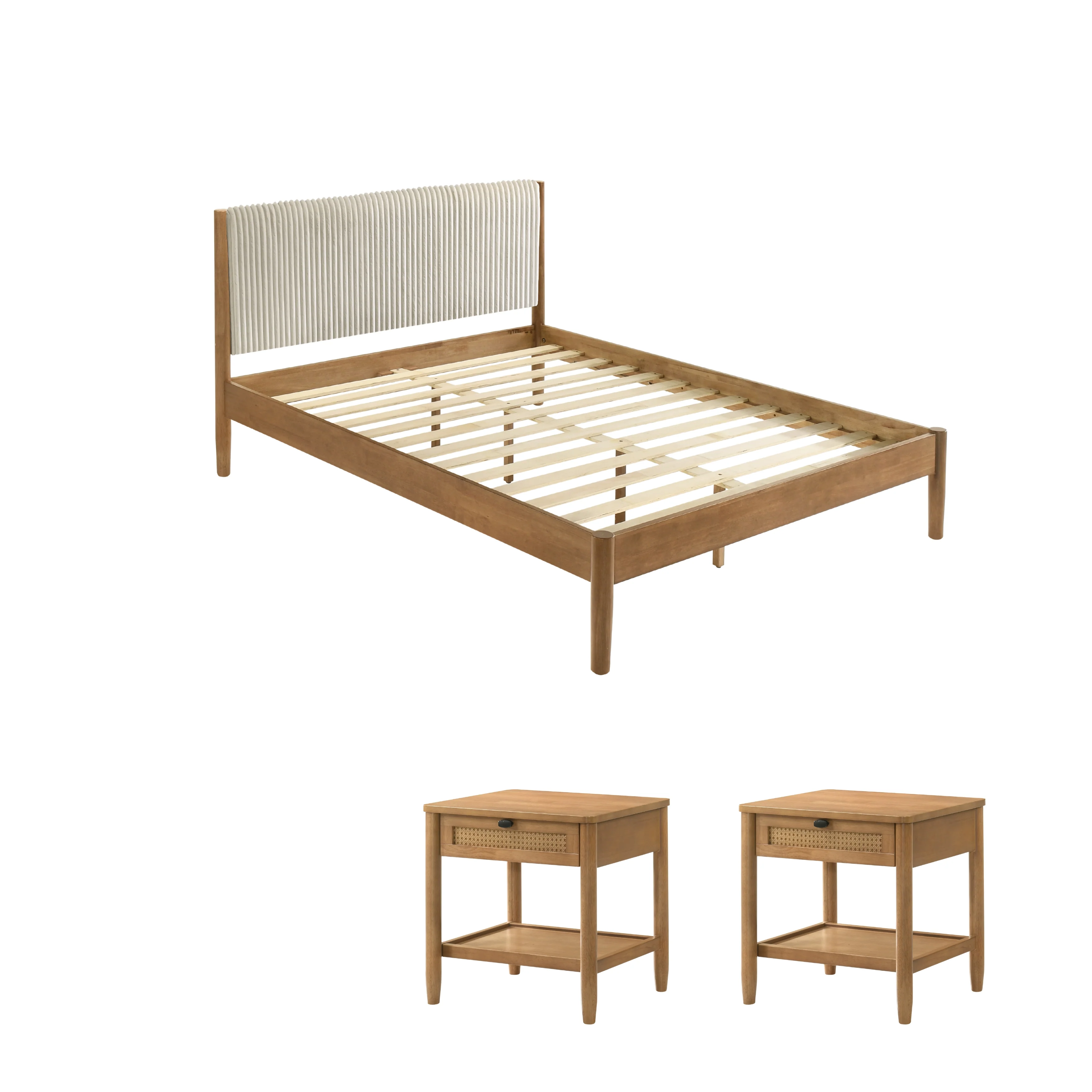 Vichy 3-Piece Rubberwood Queen Bedroom Set - Image 11