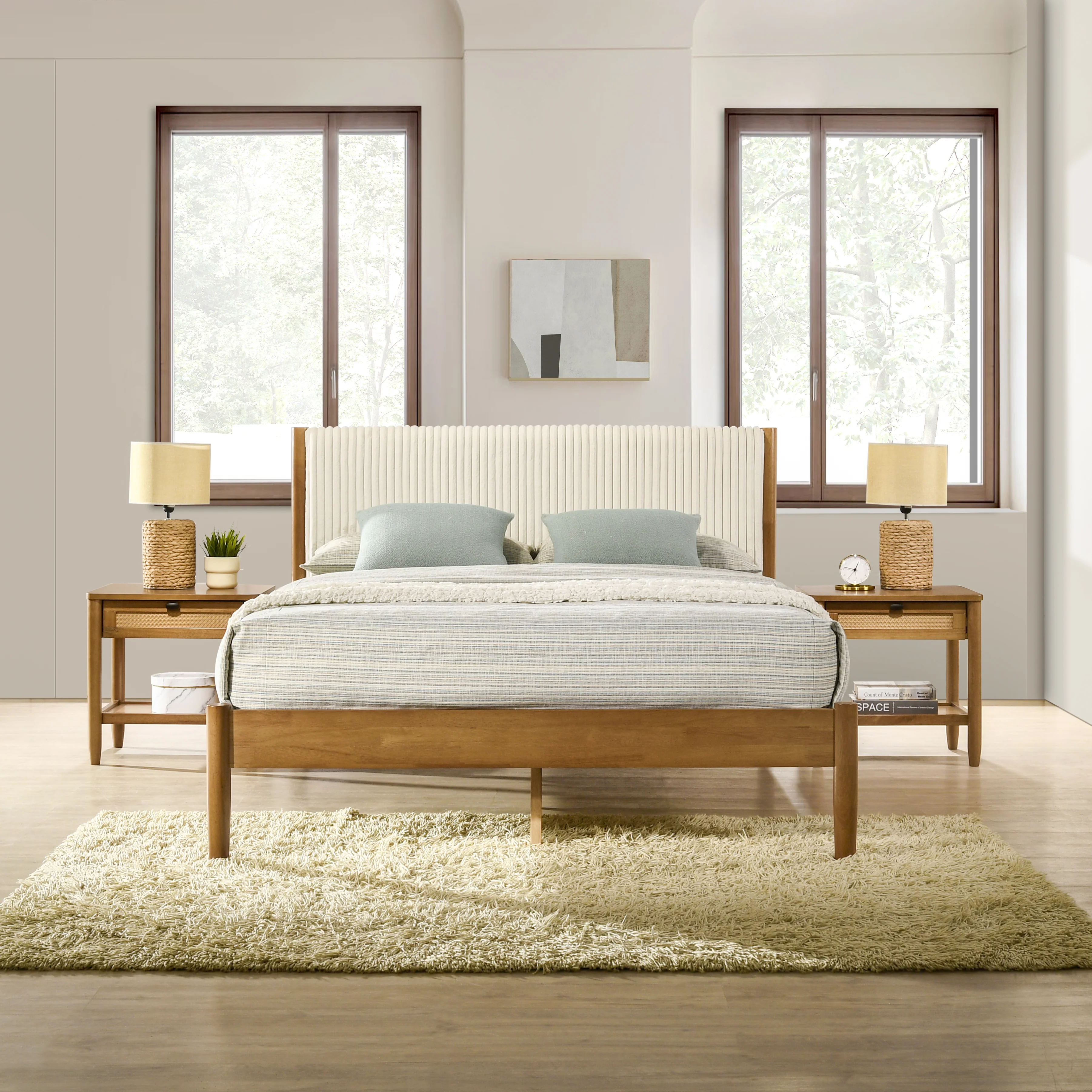 Vichy 3-Piece Rubberwood Queen Bedroom Set - Image 2