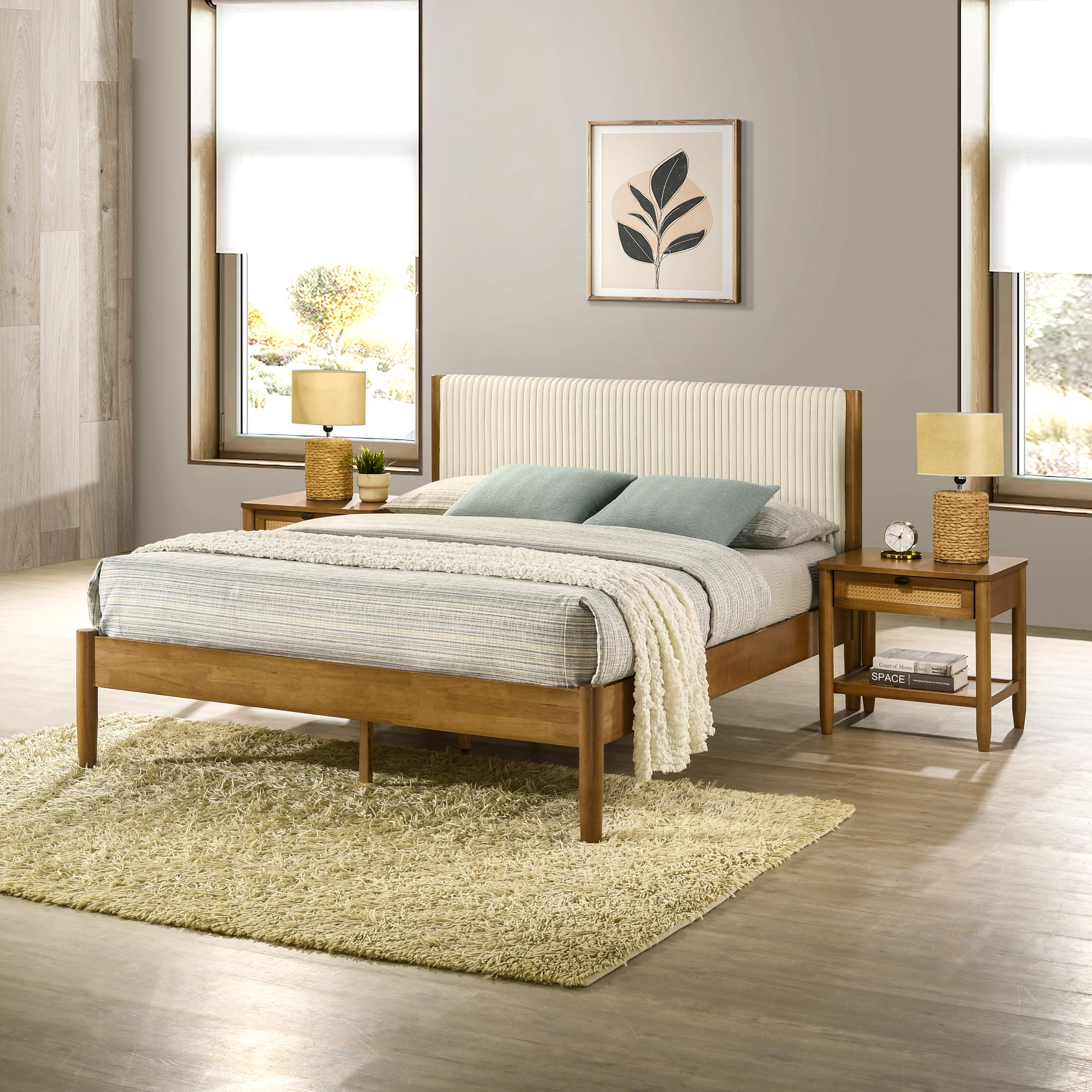 Vichy 3-Piece Rubberwood Queen Bedroom Set - Image 3