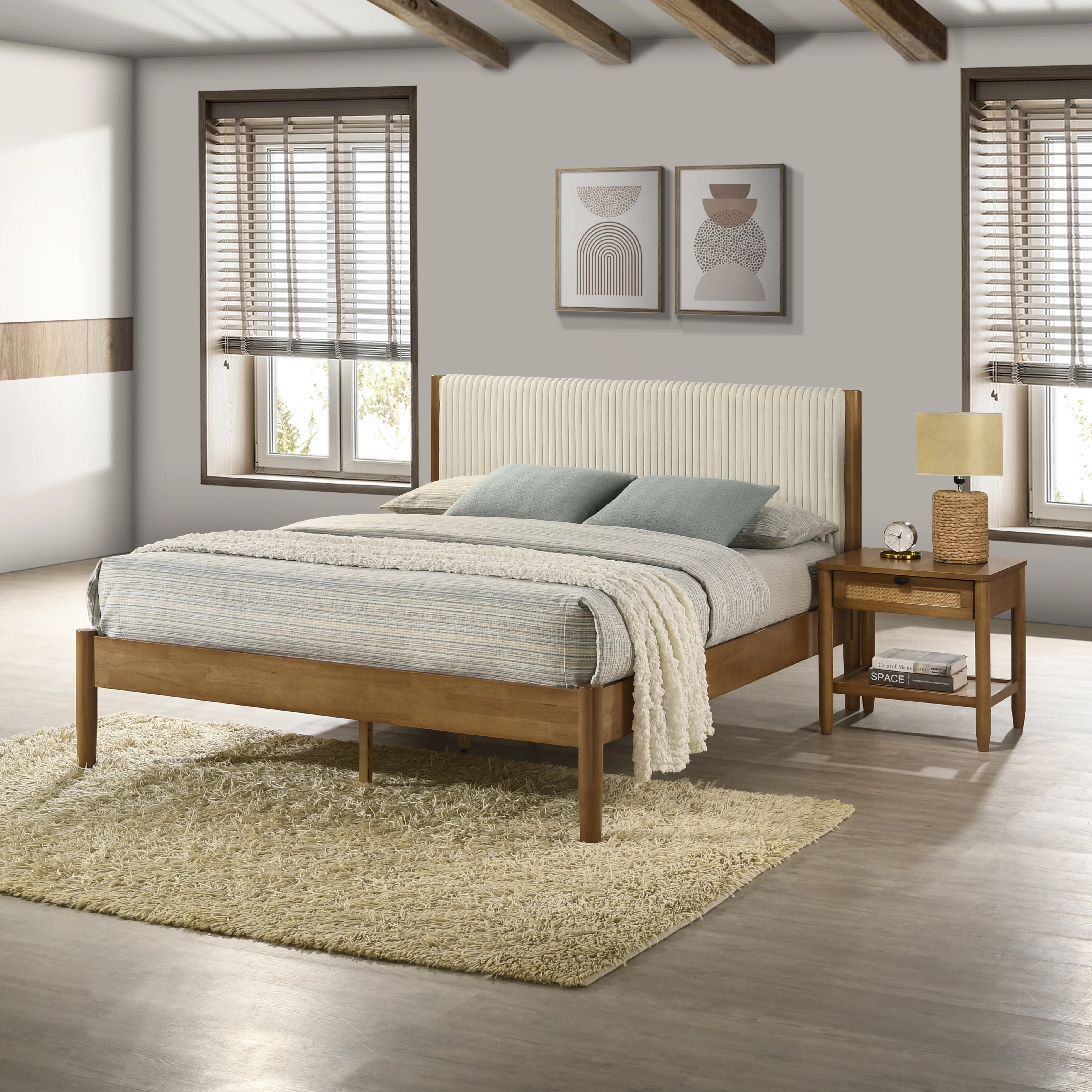 Vichy 4-Piece Rubberwood Queen Bedroom Set - Image 3