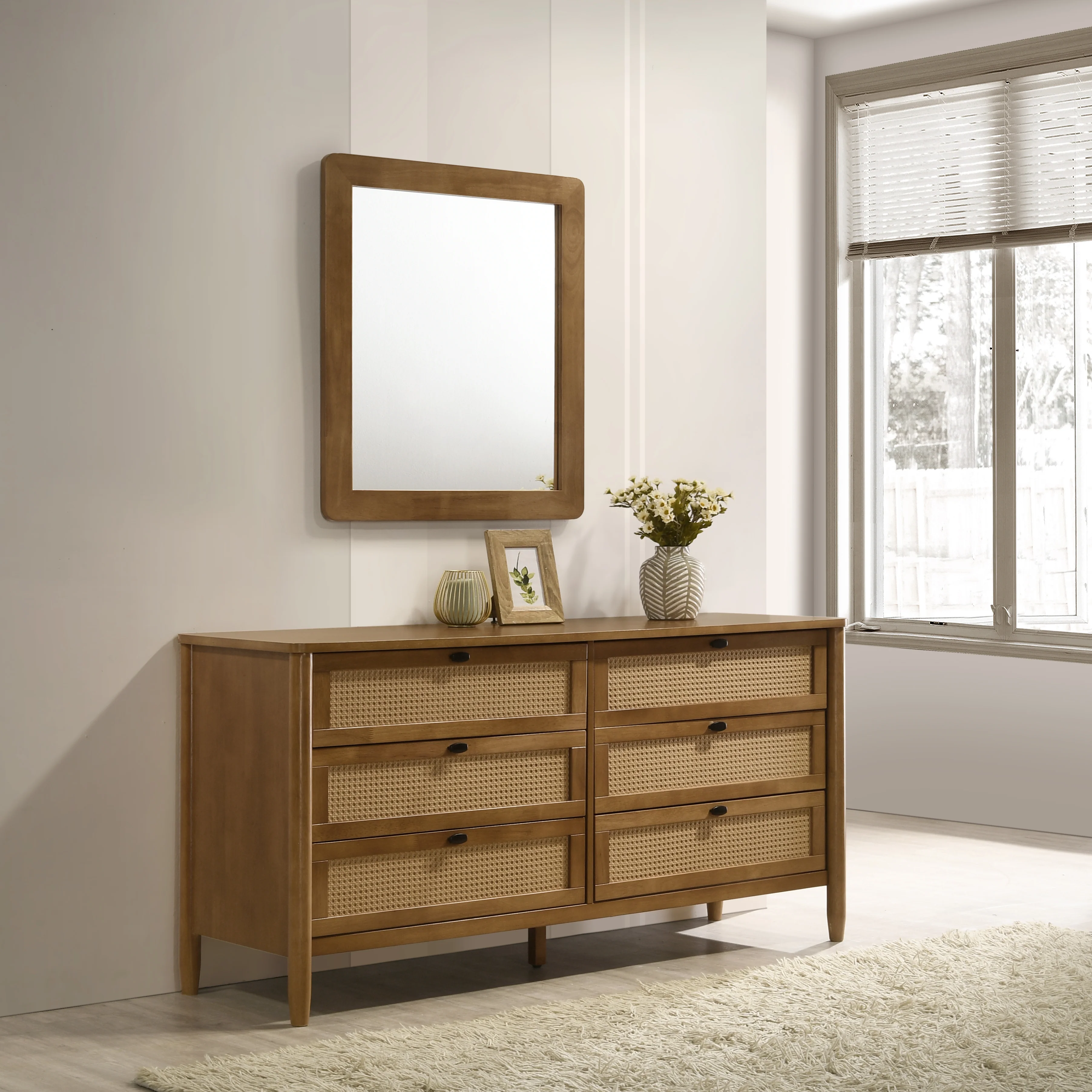 Vichy 5-Piece Rubberwood Queen Bedroom Set - Image 6