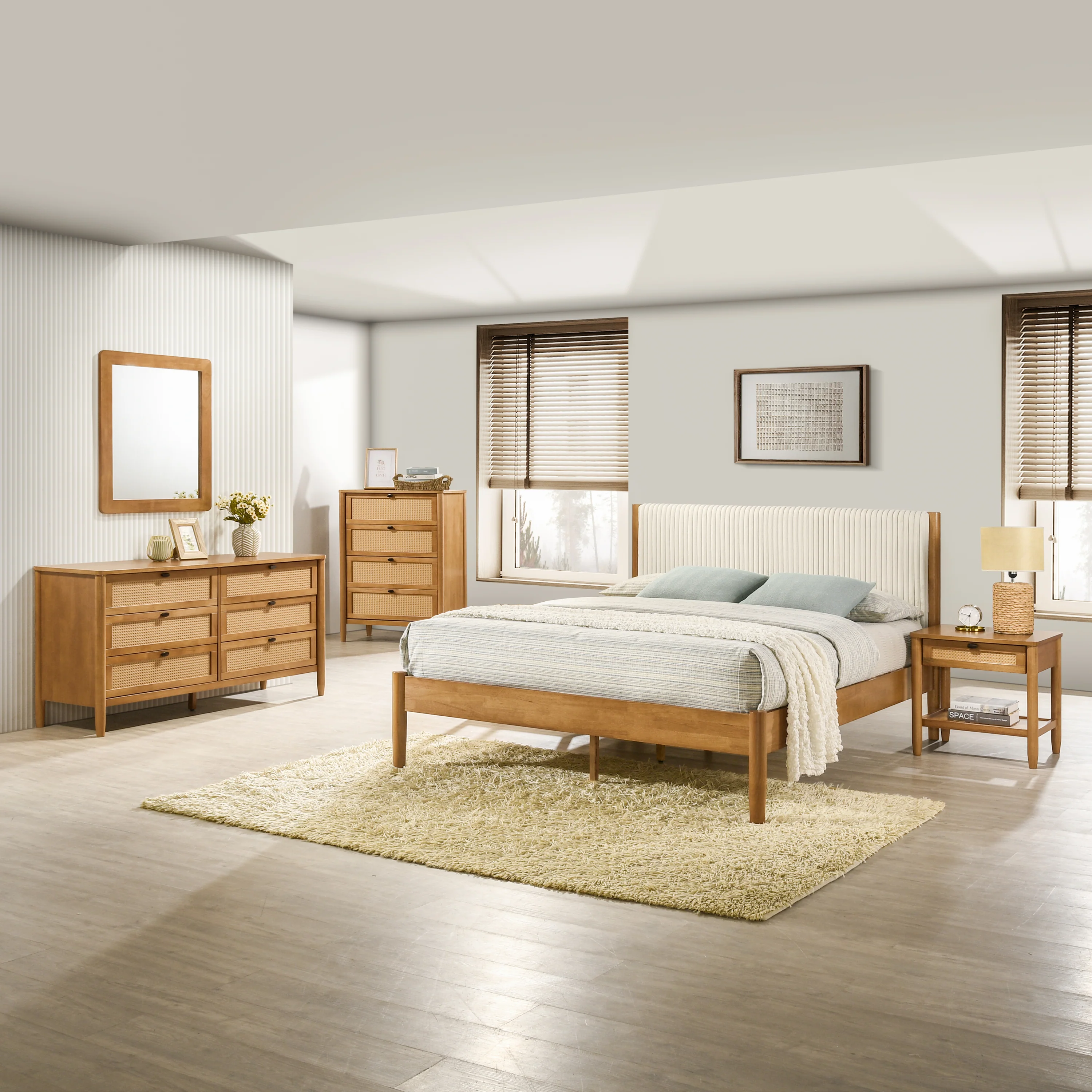 Vichy 5-Piece Rubberwood Queen Bedroom Set