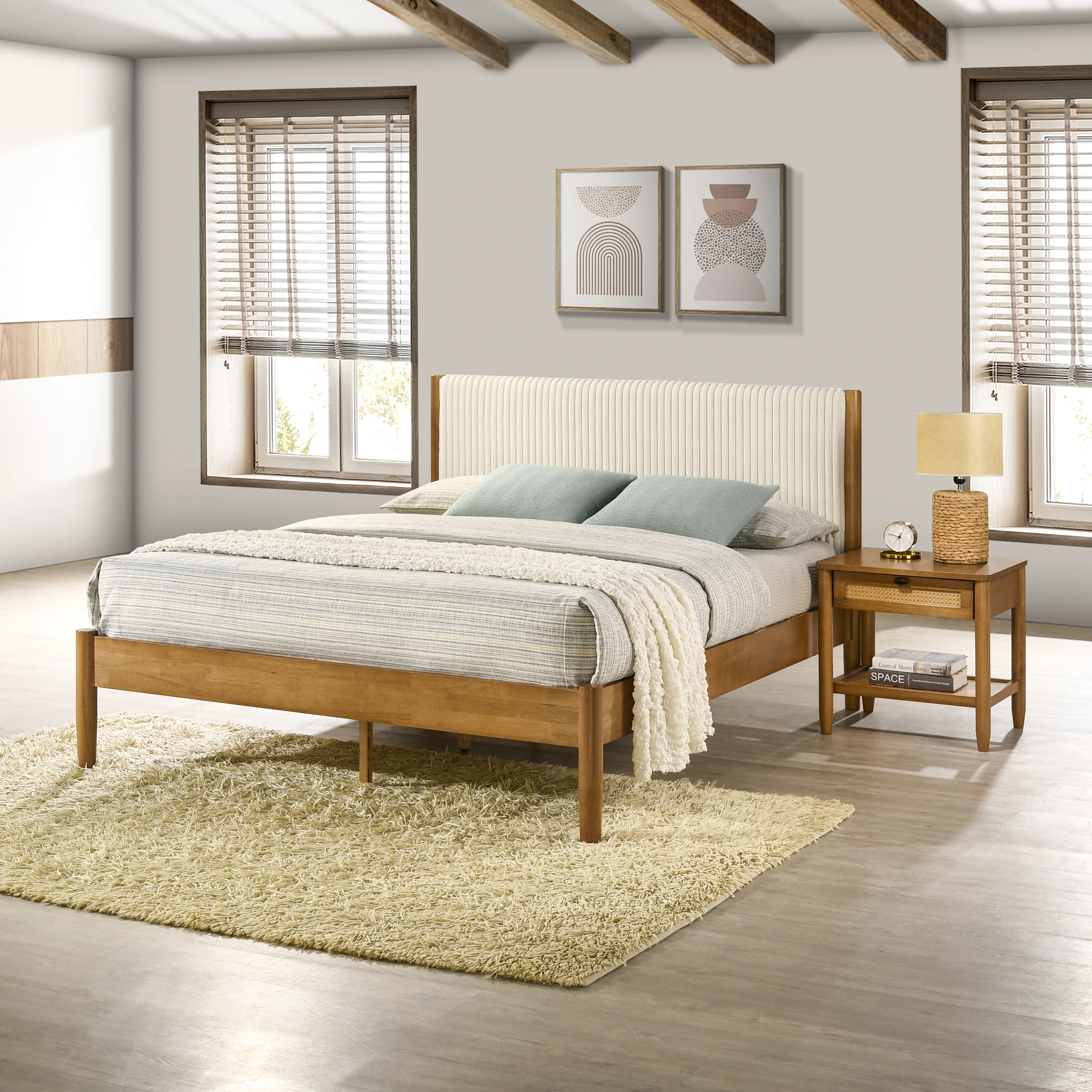 Vichy 5-Piece Rubberwood Queen Bedroom Set - Image 3