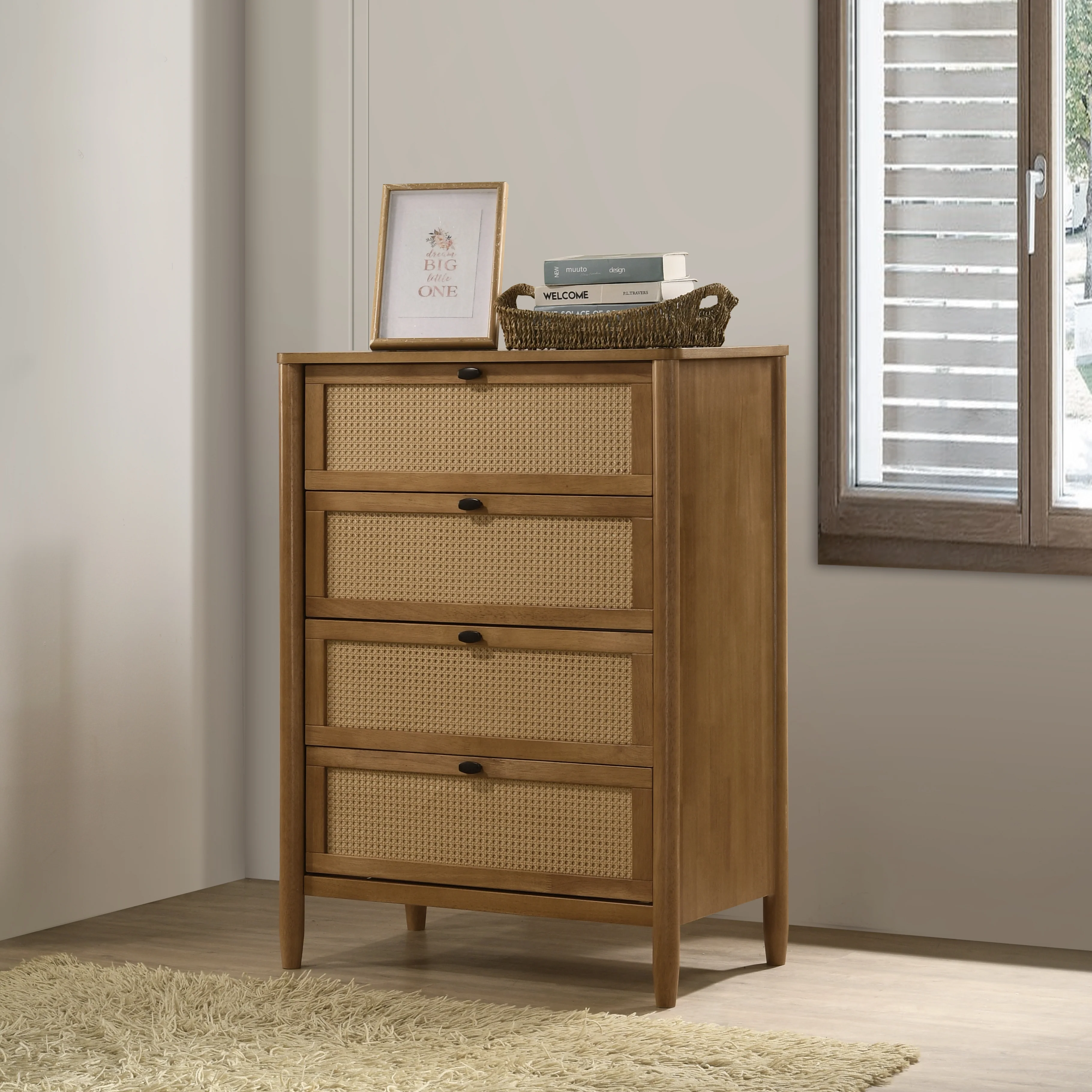 Vichy 5-Piece Rubberwood Queen Bedroom Set - Image 6