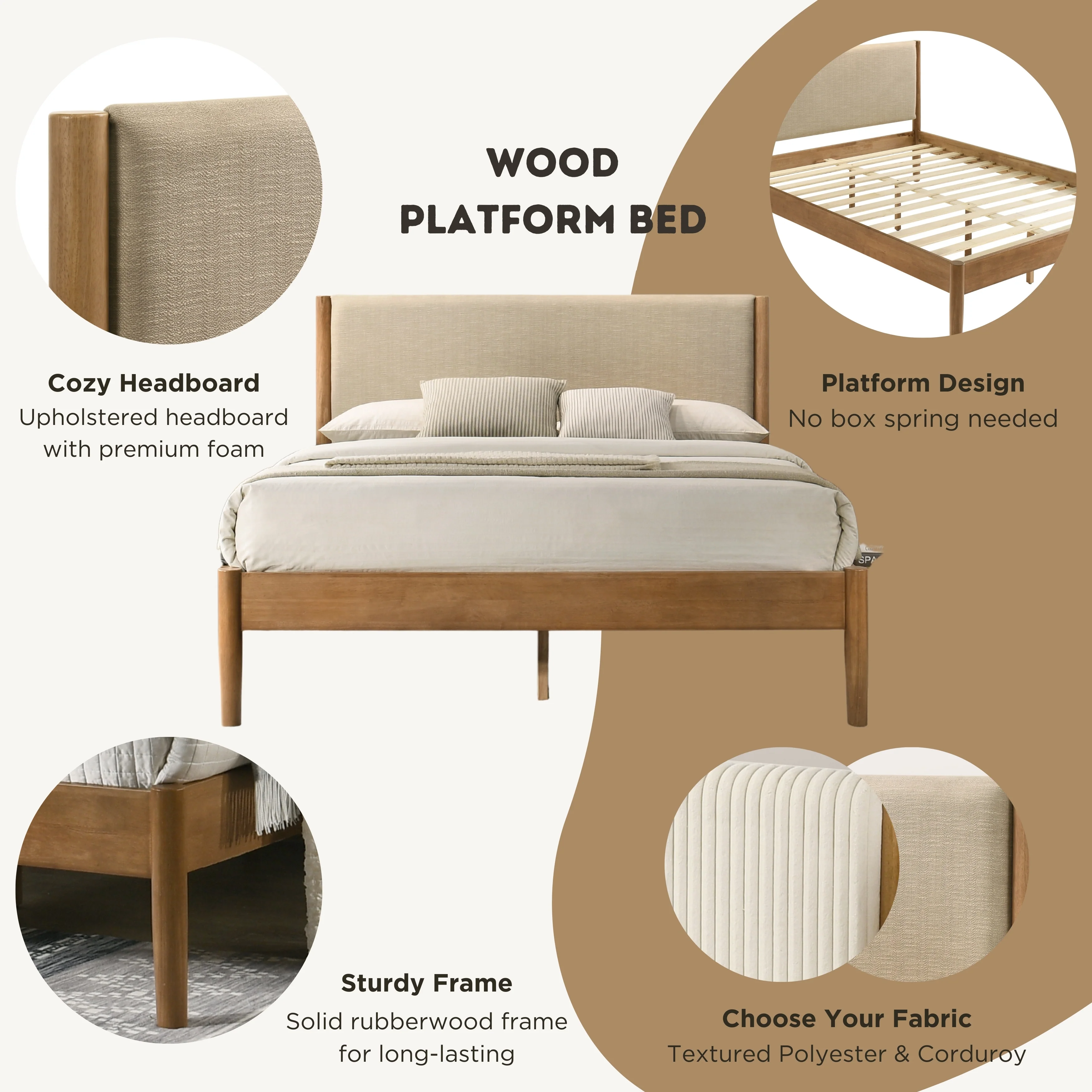 Vichy 5-Piece Rubberwood Queen Bedroom Set - Image 10