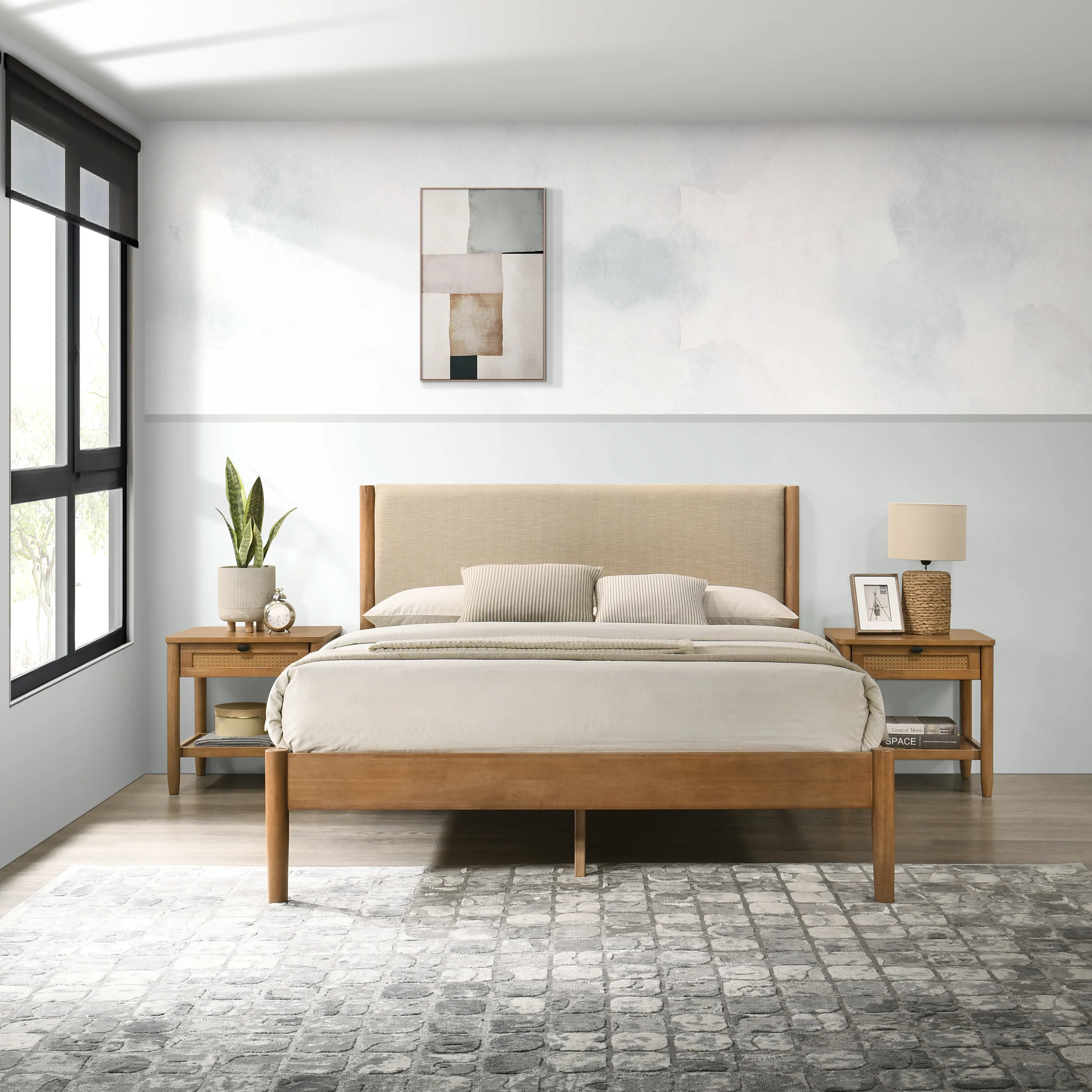 Vichy 5-Piece Rubberwood Queen Bedroom Set - Image 4