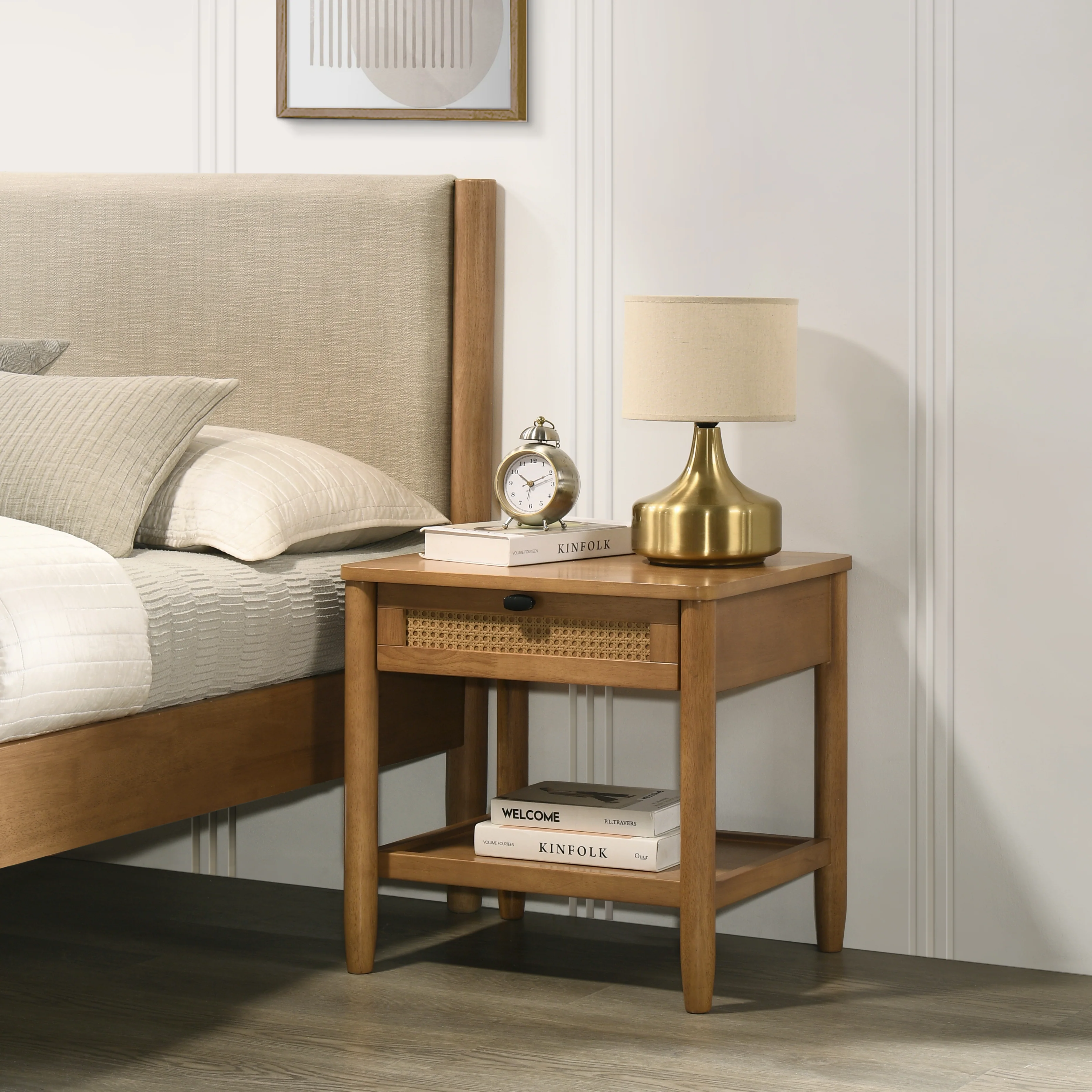 Vichy 5-Piece Rubberwood Queen Bedroom Set - Image 7