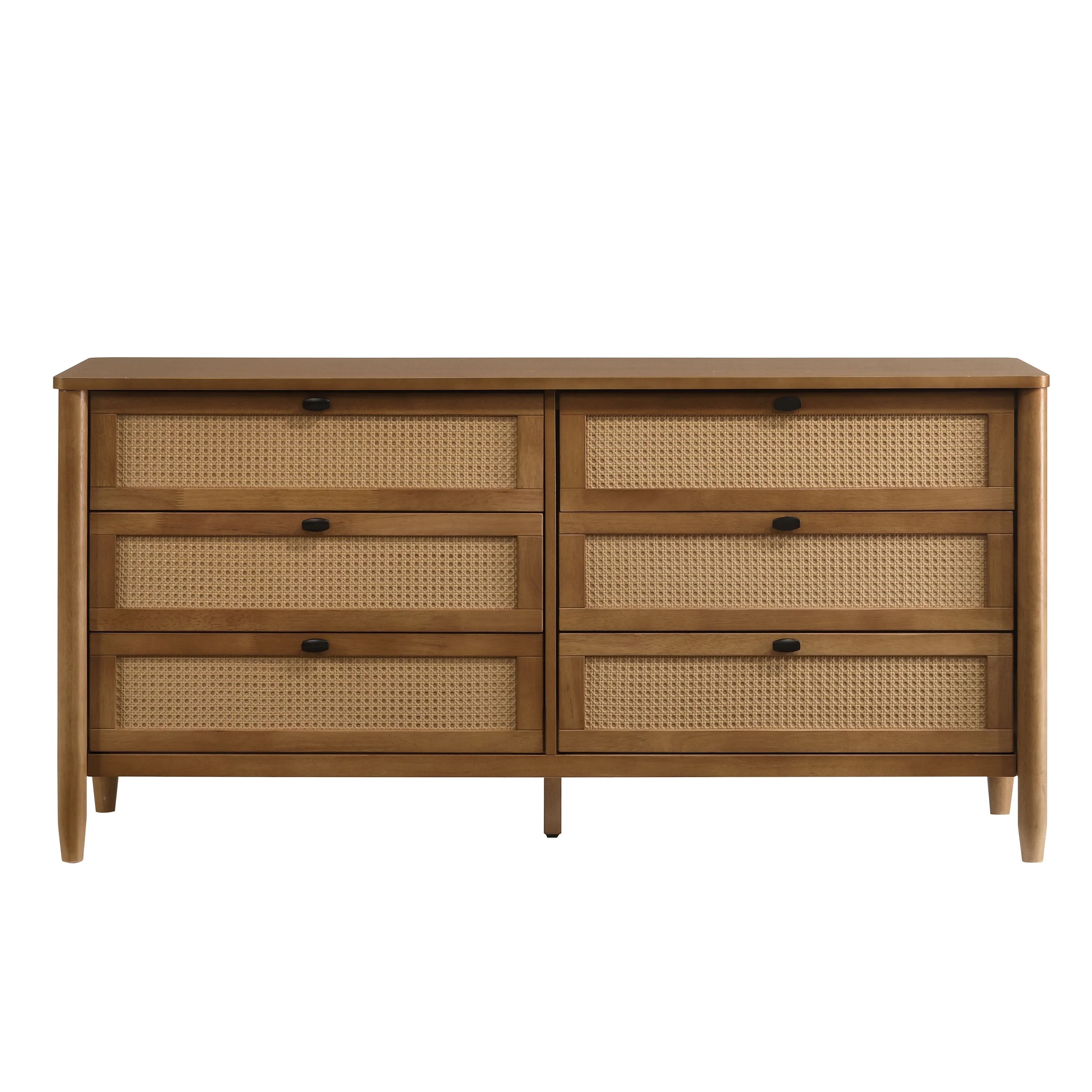 Vichy Wood and Rattan 6-Drawer Dresser - Image 3