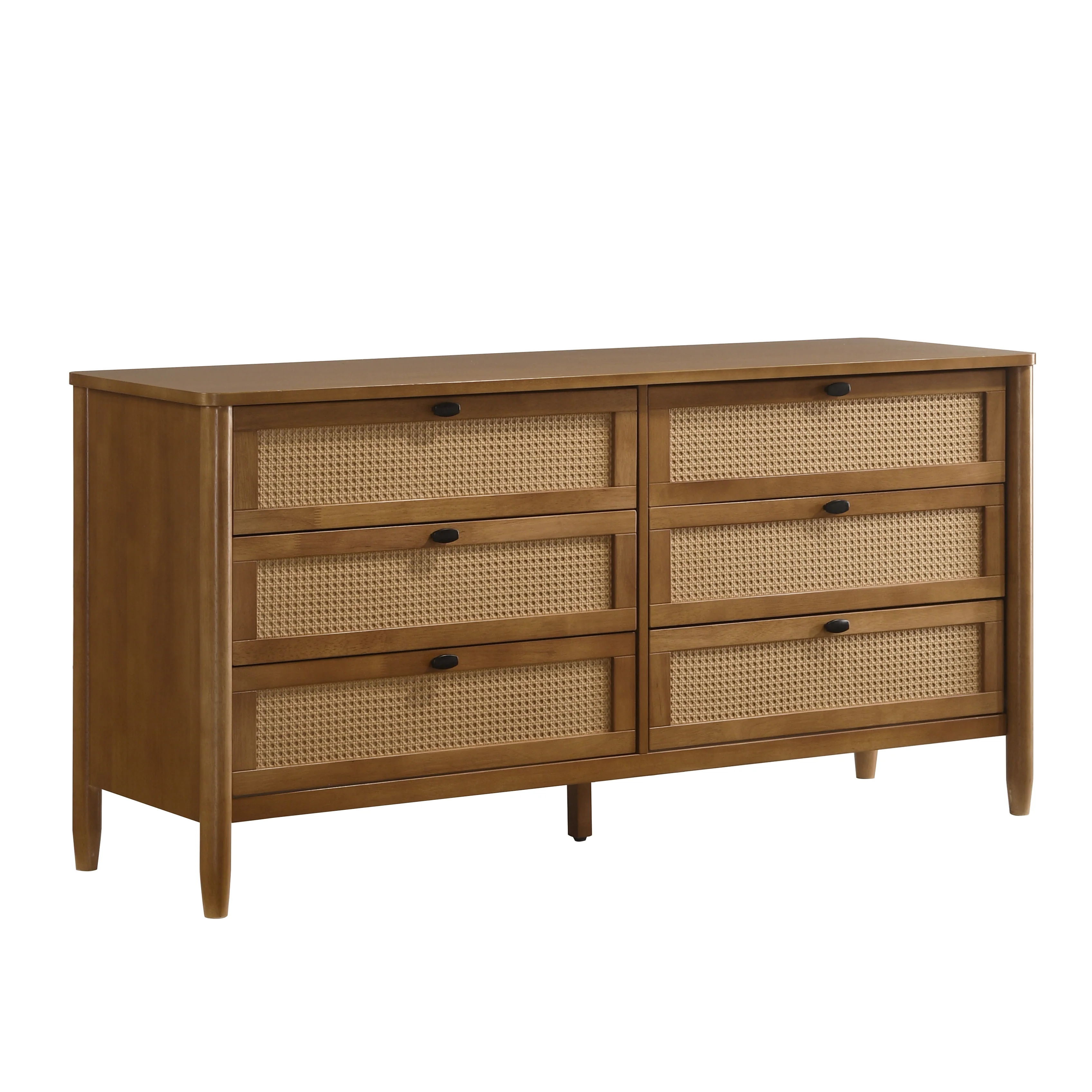 Vichy Wood and Rattan 6-Drawer Dresser - Image 4