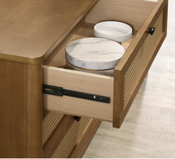 Vichy Wood and Rattan 6-Drawer Dresser - Image 6