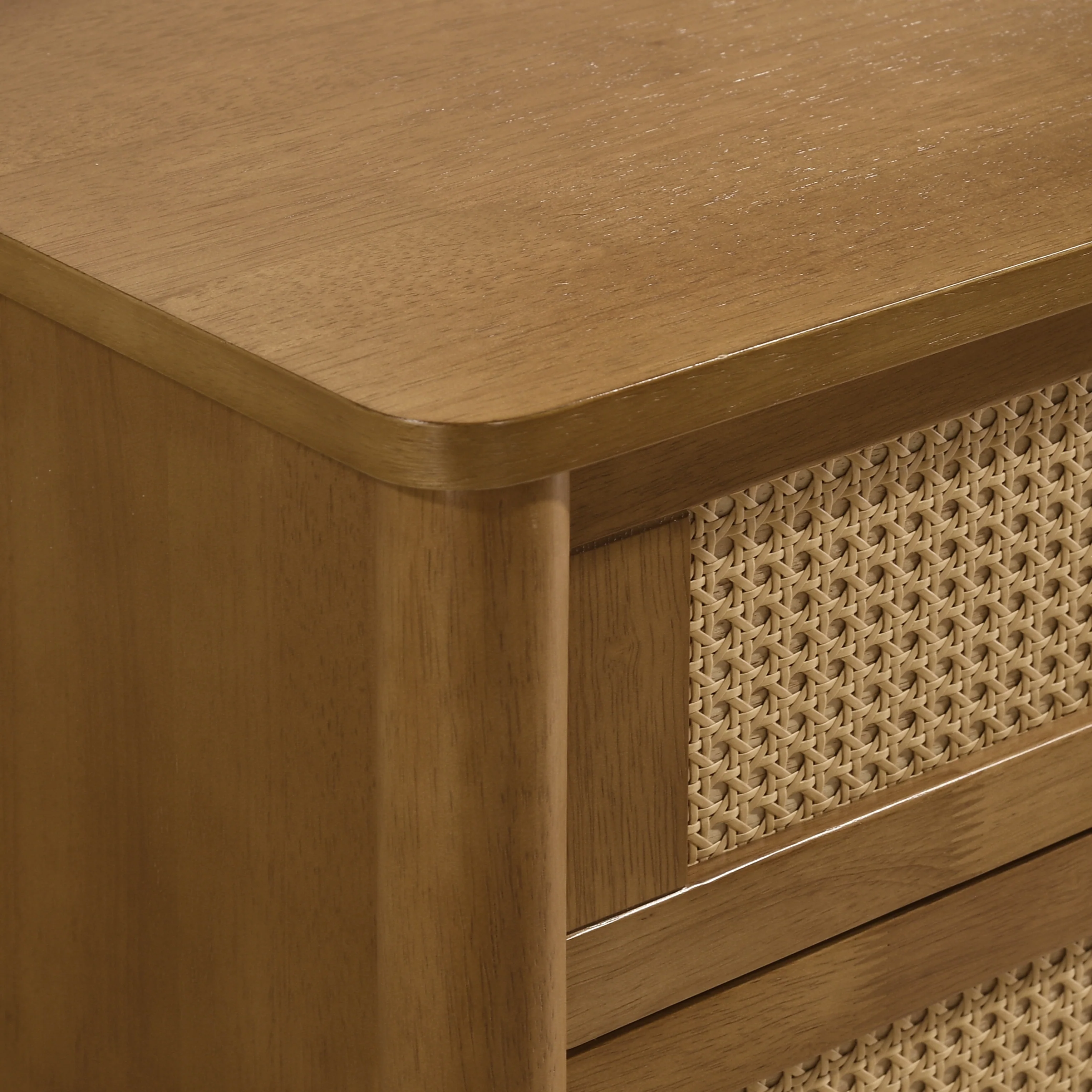 Vichy Wood and Rattan 6-Drawer Dresser - Image 7