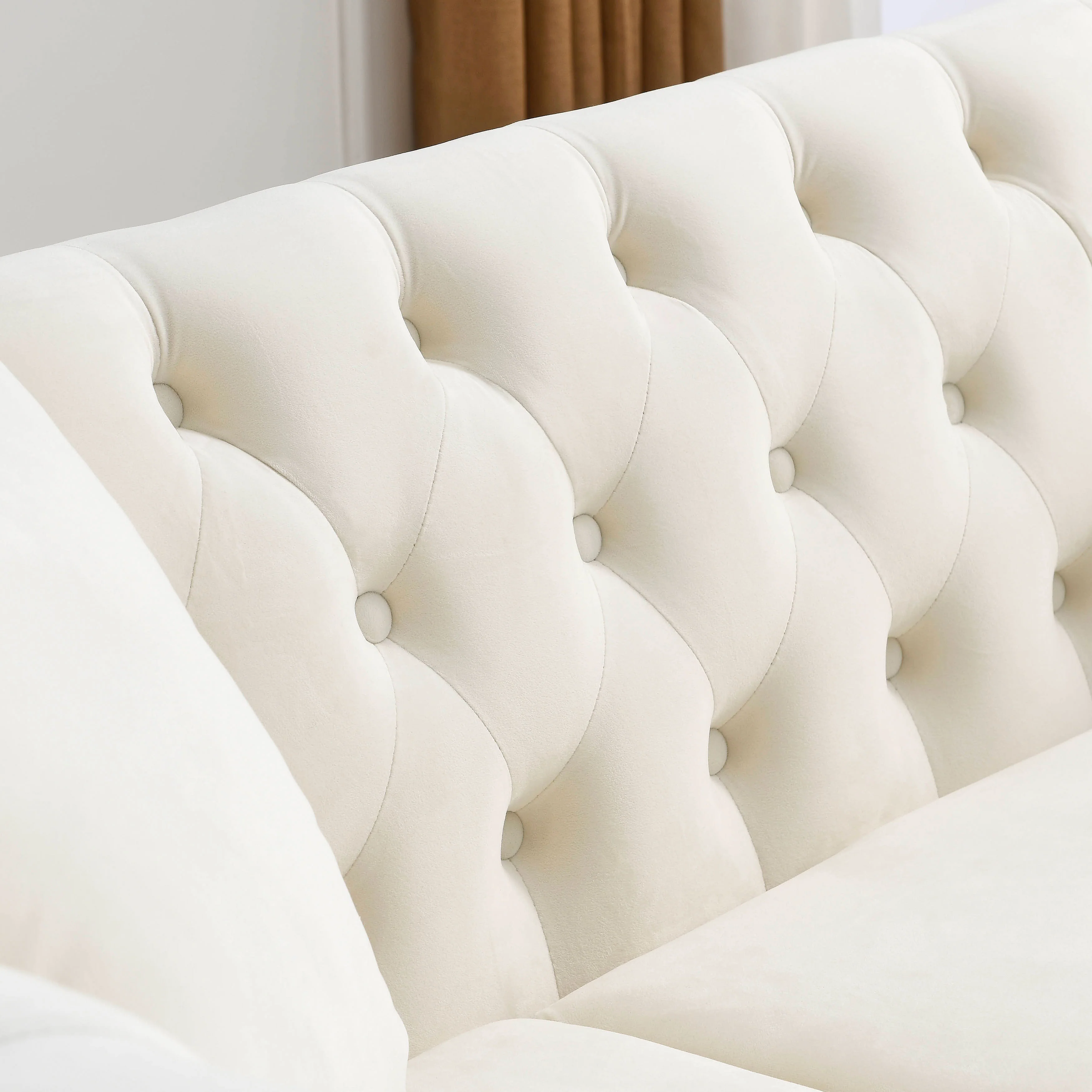 Nailhead Velvet Chesterfield 3-Seater Sofa - Image 17