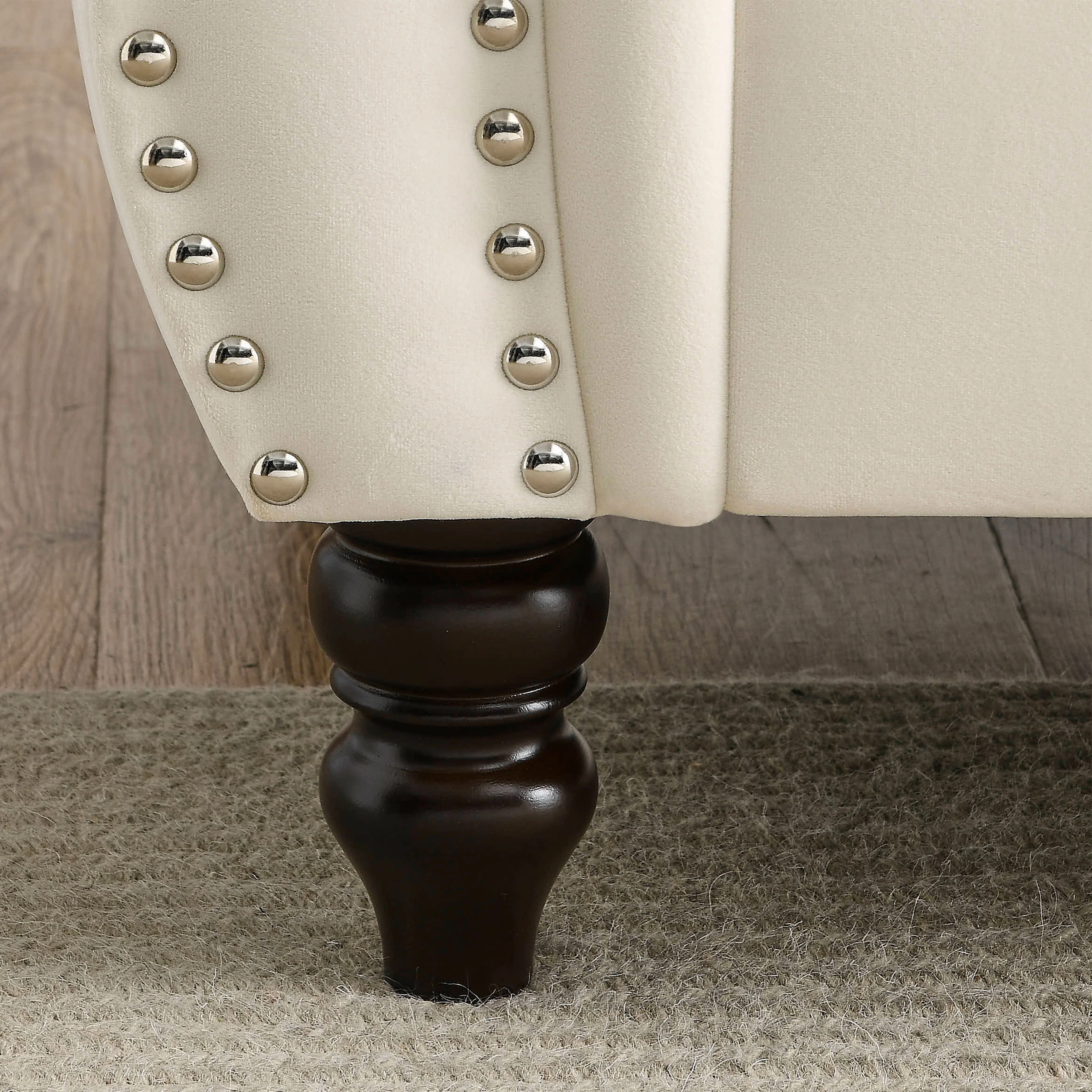 Nailhead Velvet Chesterfield 3-Seater Sofa - Image 19