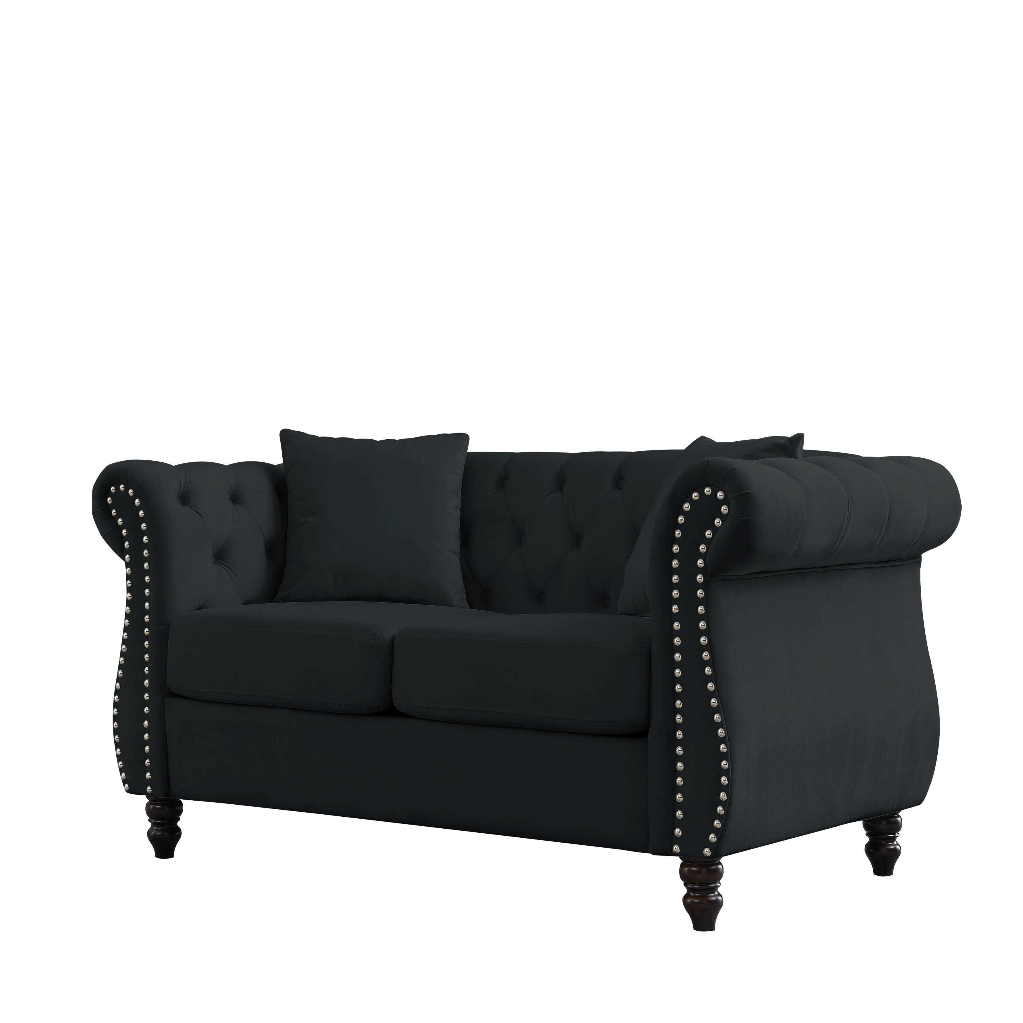 Nailhead Velvet Chesterfield 3-Seater Sofa - Image 35
