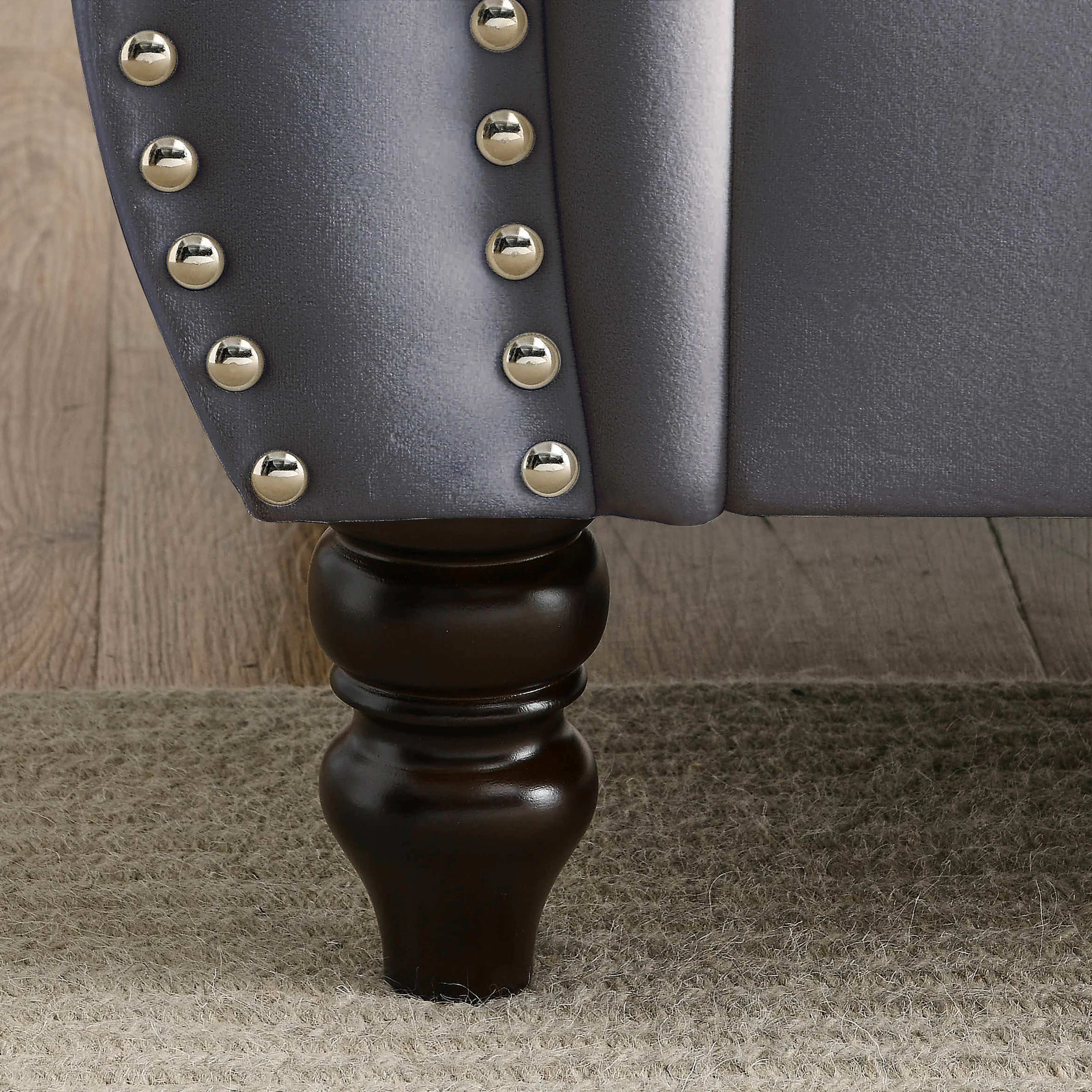 Nailhead Velvet Chesterfield 3-Seater Sofa - Image 64