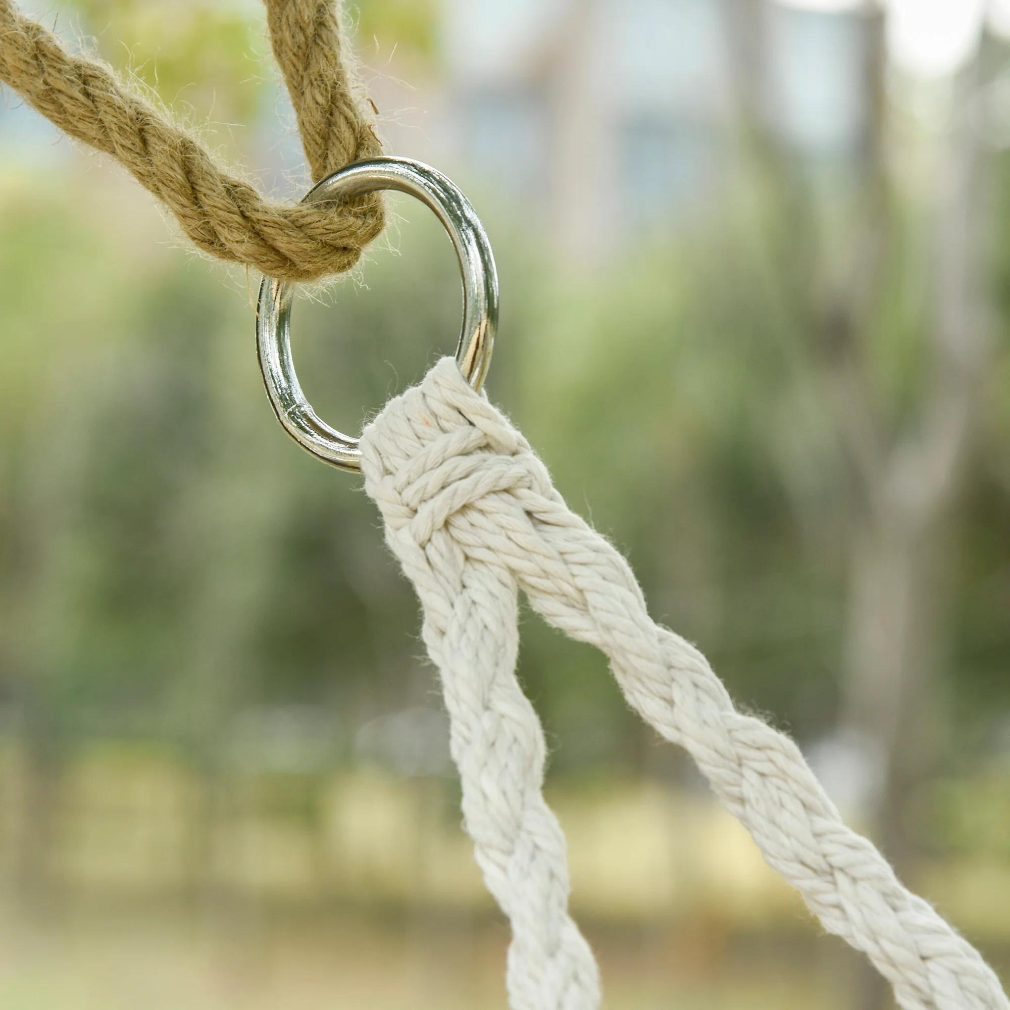 Visioned Outdoor Hanging Hammock Swing Chair with Macrame Design and Soft Cushion - Image 15