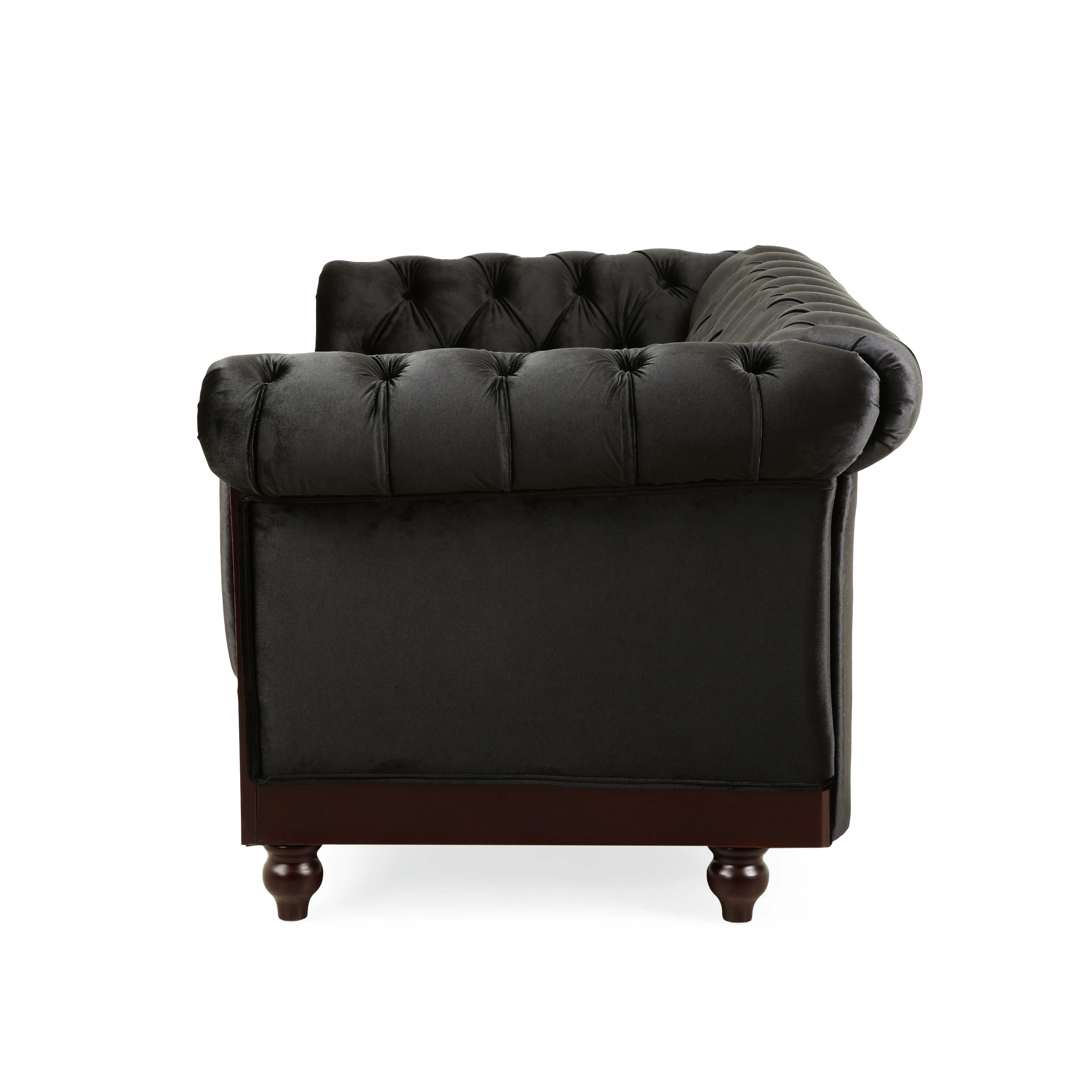 Velvet Rolled Arm Chesterfield Loveseat - Image 11