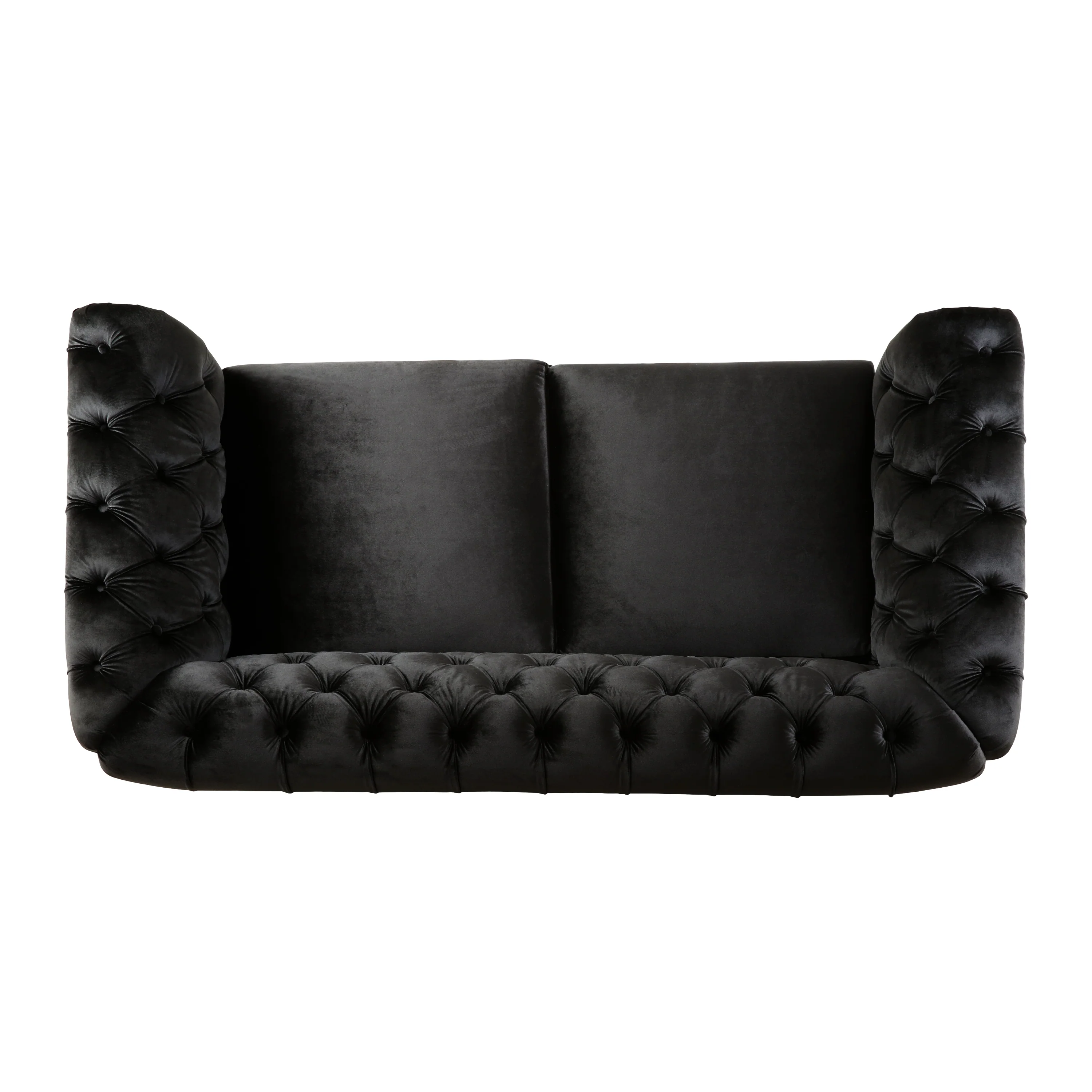 Velvet Rolled Arm Chesterfield Loveseat - Image 12