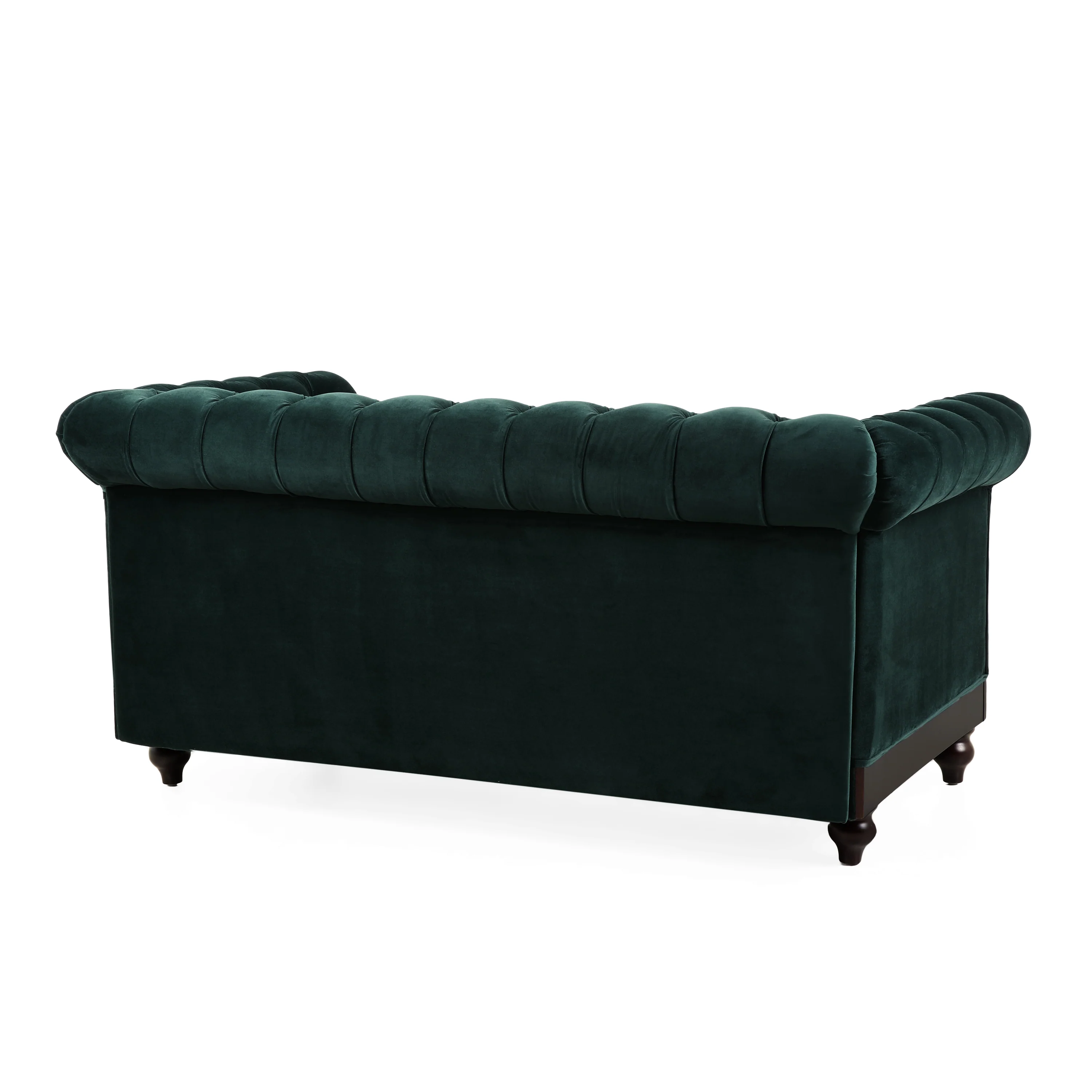 Velvet Rolled Arm Chesterfield Loveseat - Image 25
