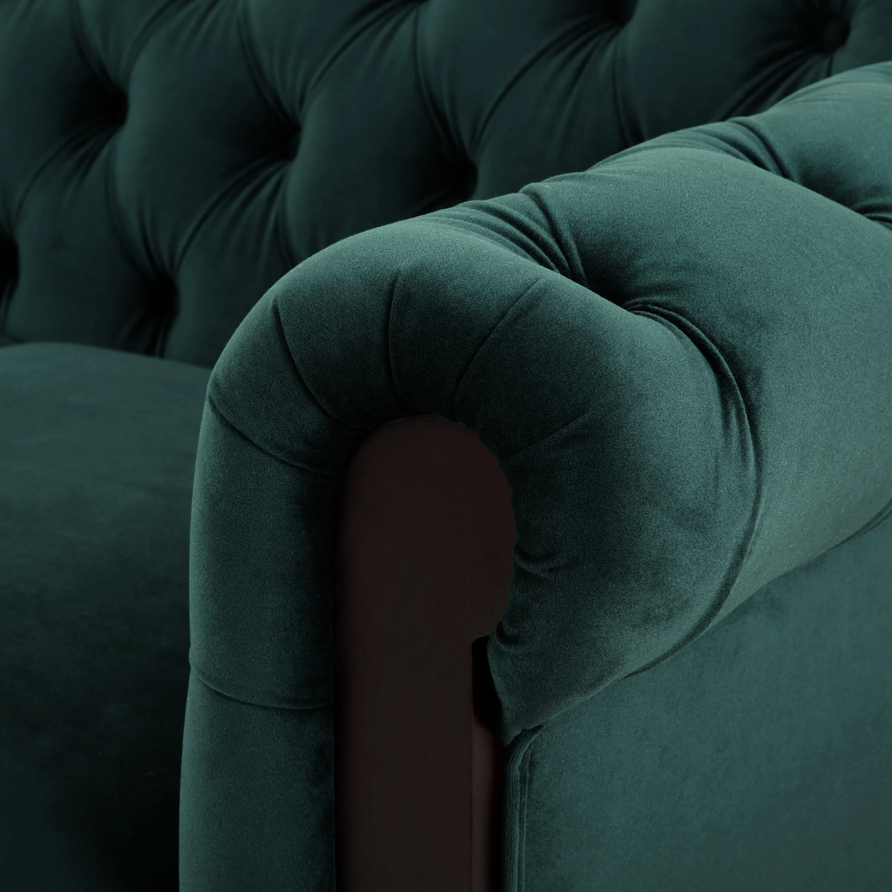 Velvet Rolled Arm Chesterfield Loveseat - Image 30
