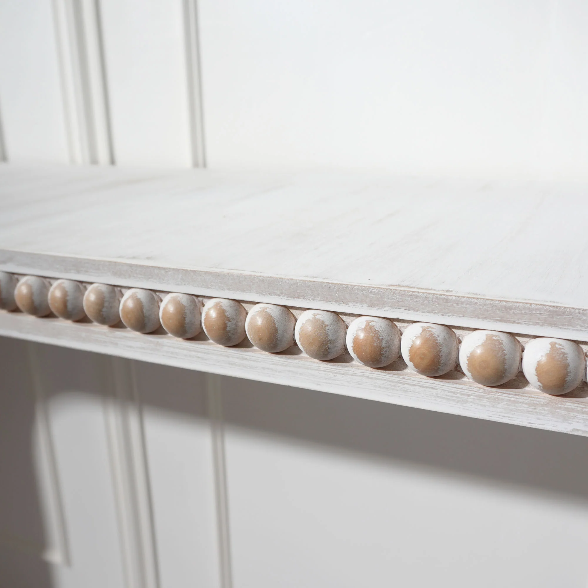 Curved Waterfall-Style Wood Beaded Console Table - Image 21