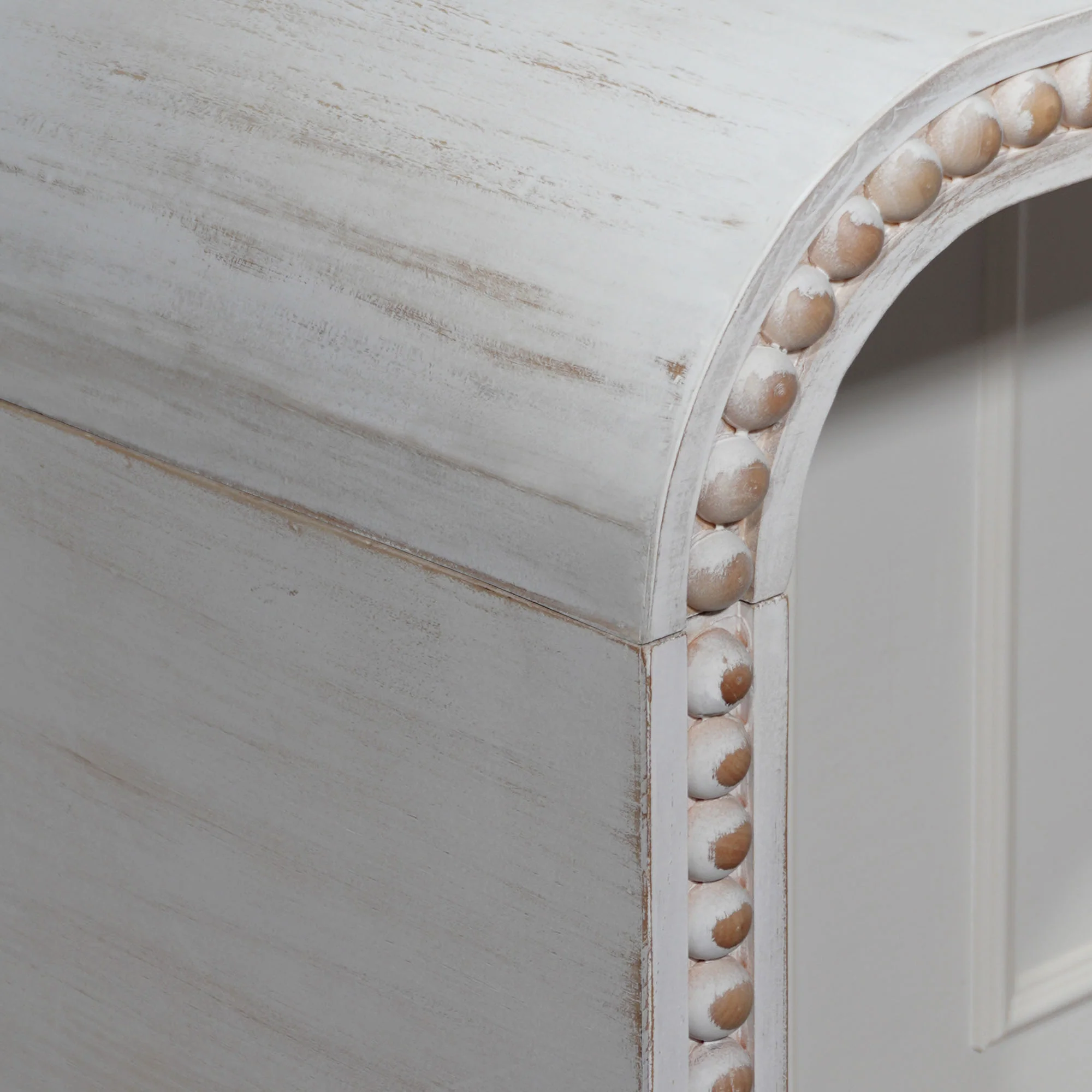 Curved Waterfall-Style Wood Beaded Console Table - Image 23