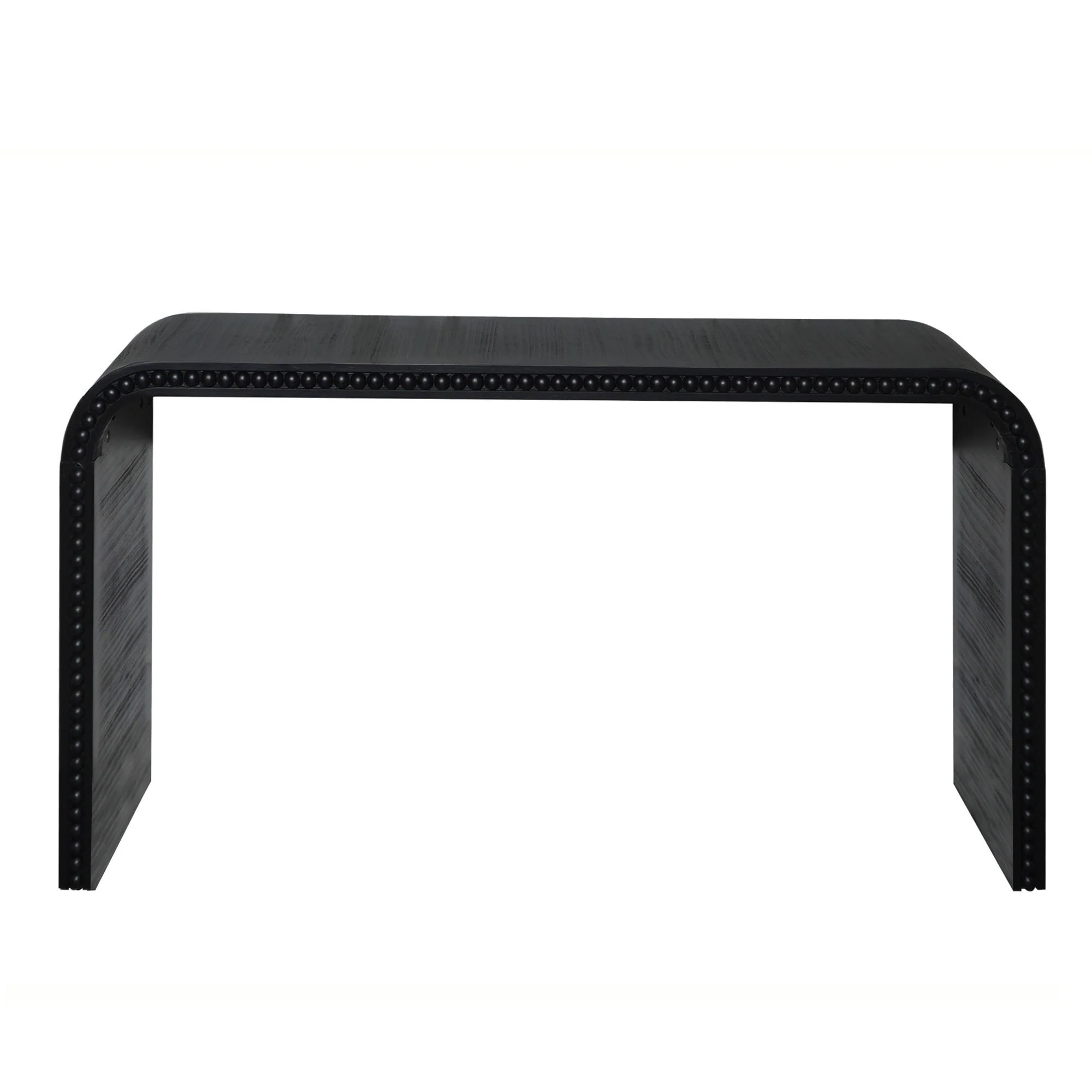 Curved Waterfall-Style Wood Beaded Console Table - Image 29