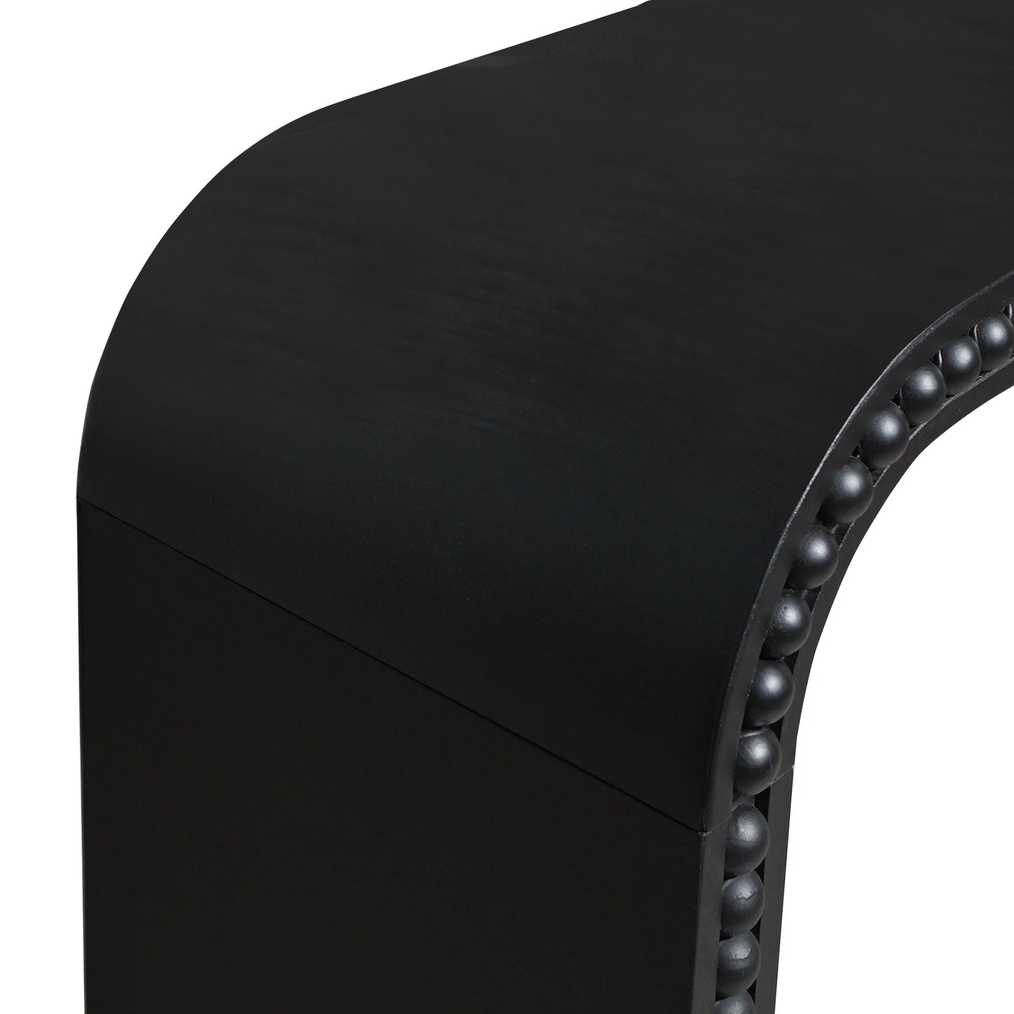 Curved Waterfall-Style Wood Beaded Console Table - Image 33
