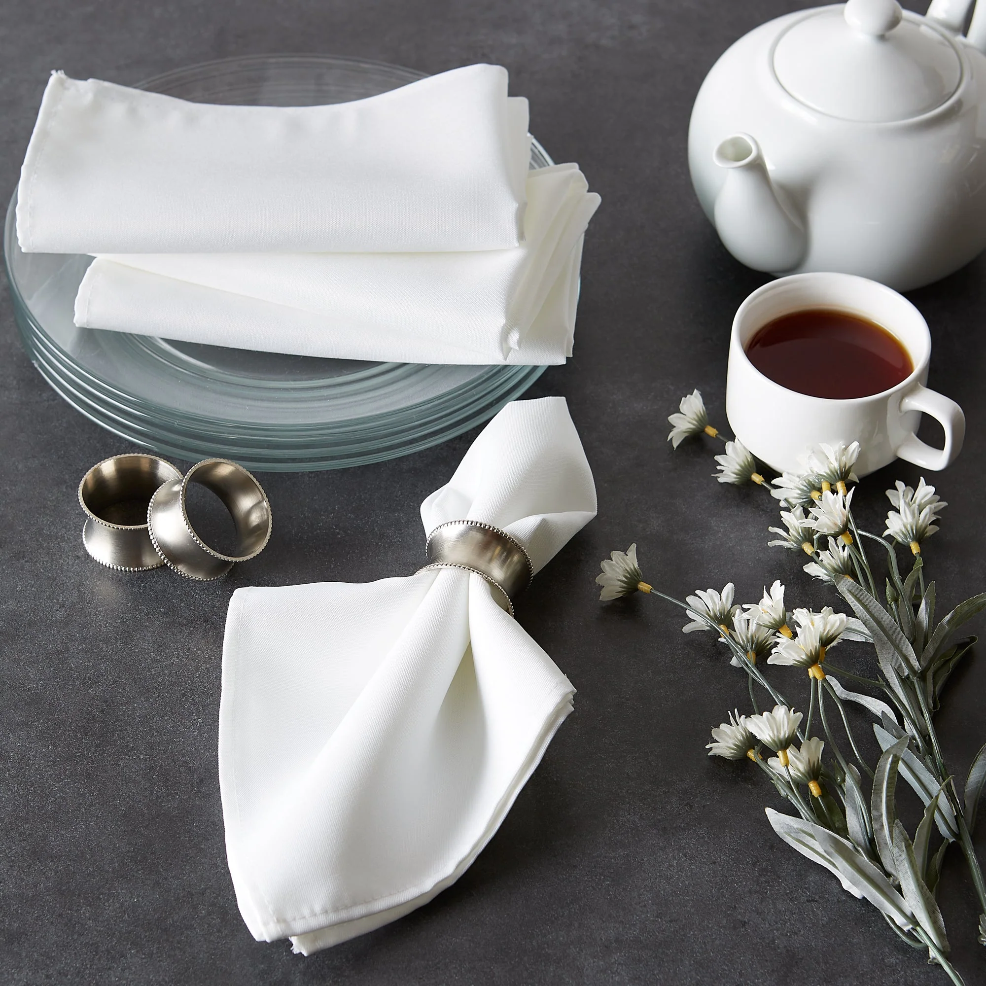 White Commercial Quality 18"X18" Napkins, Set Of 6 - Image 6