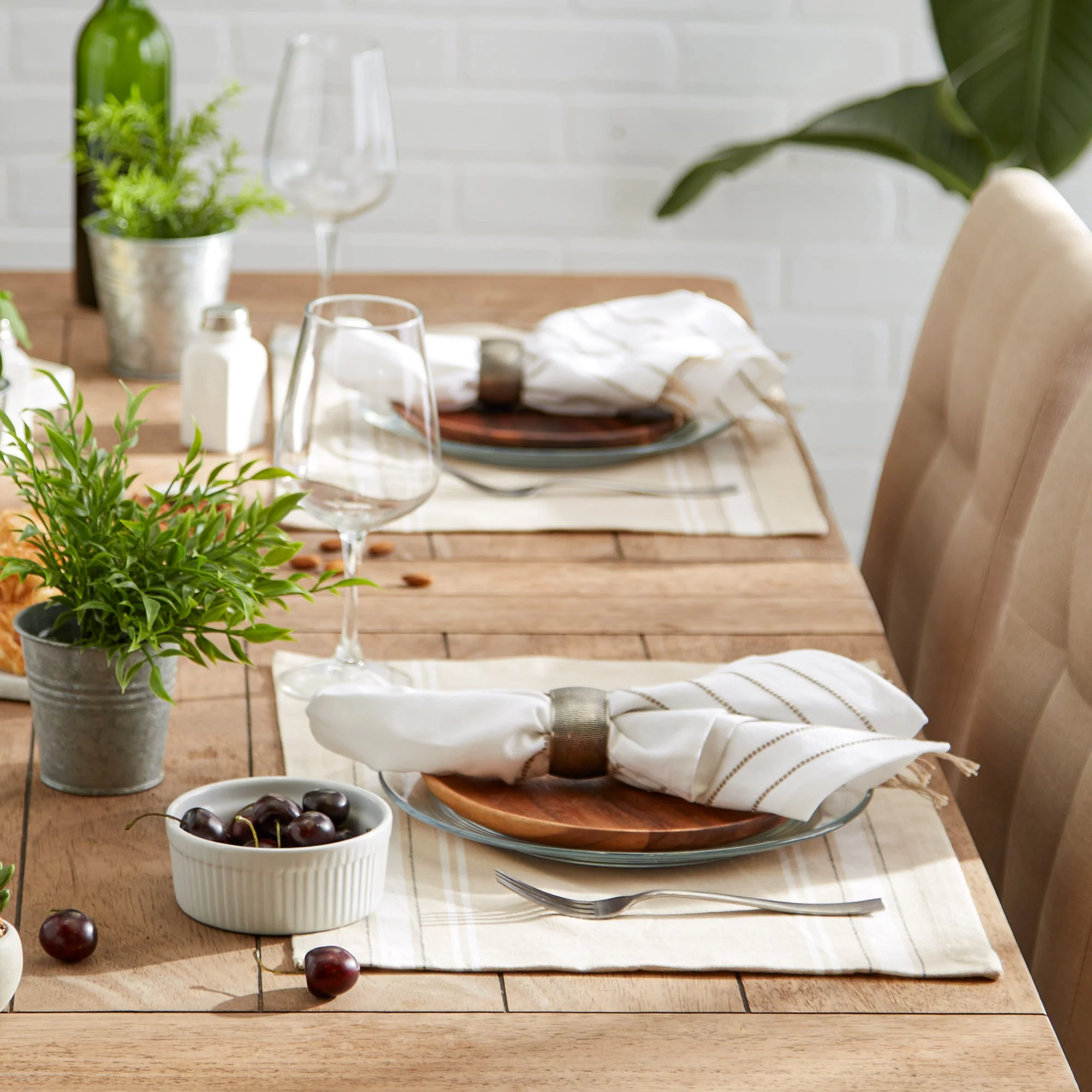 White French Stripe Placemats, Set Of 6 - Image 8