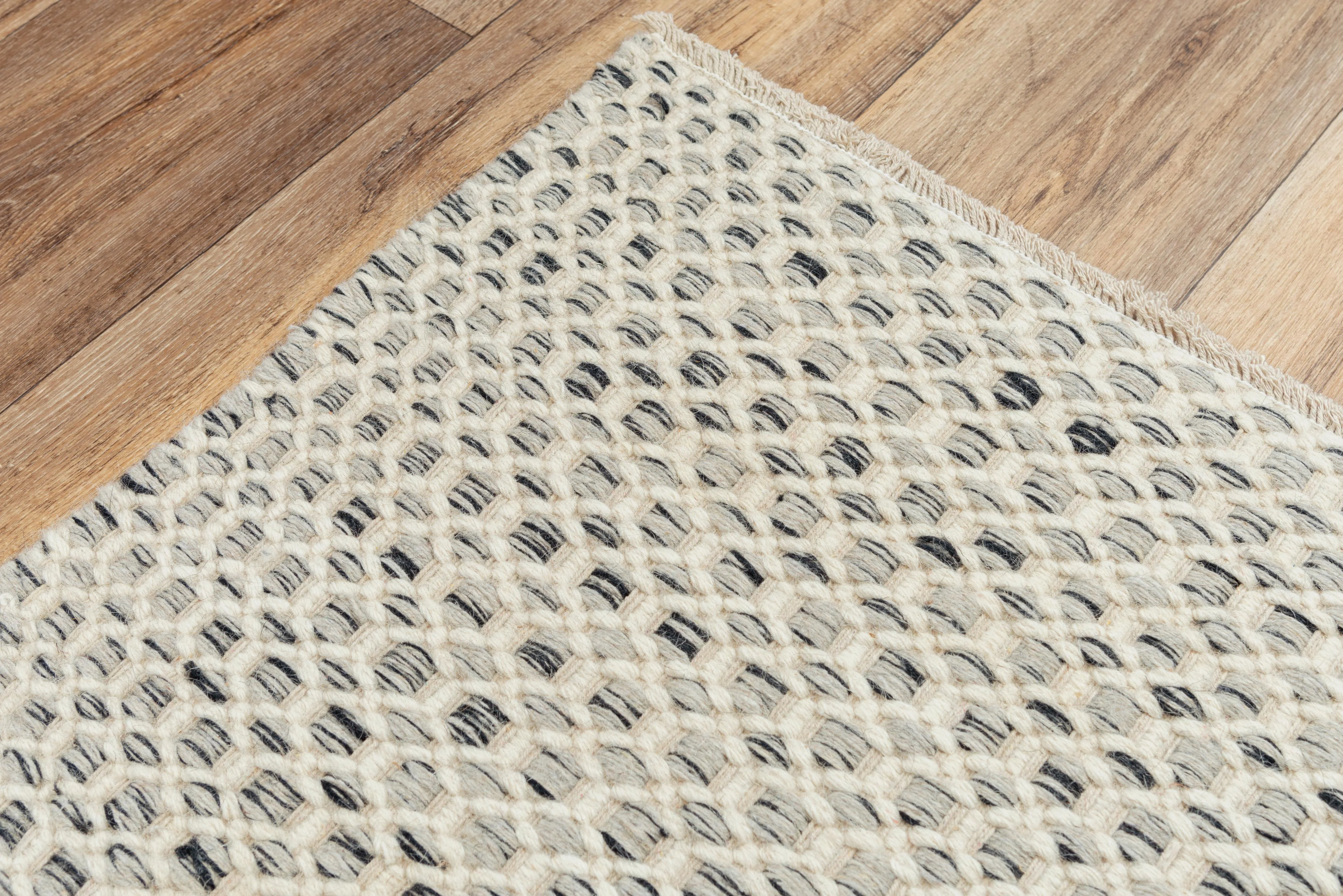 Windsor Hand Woven 100% Wool Basketweave Area Rug - Image 10
