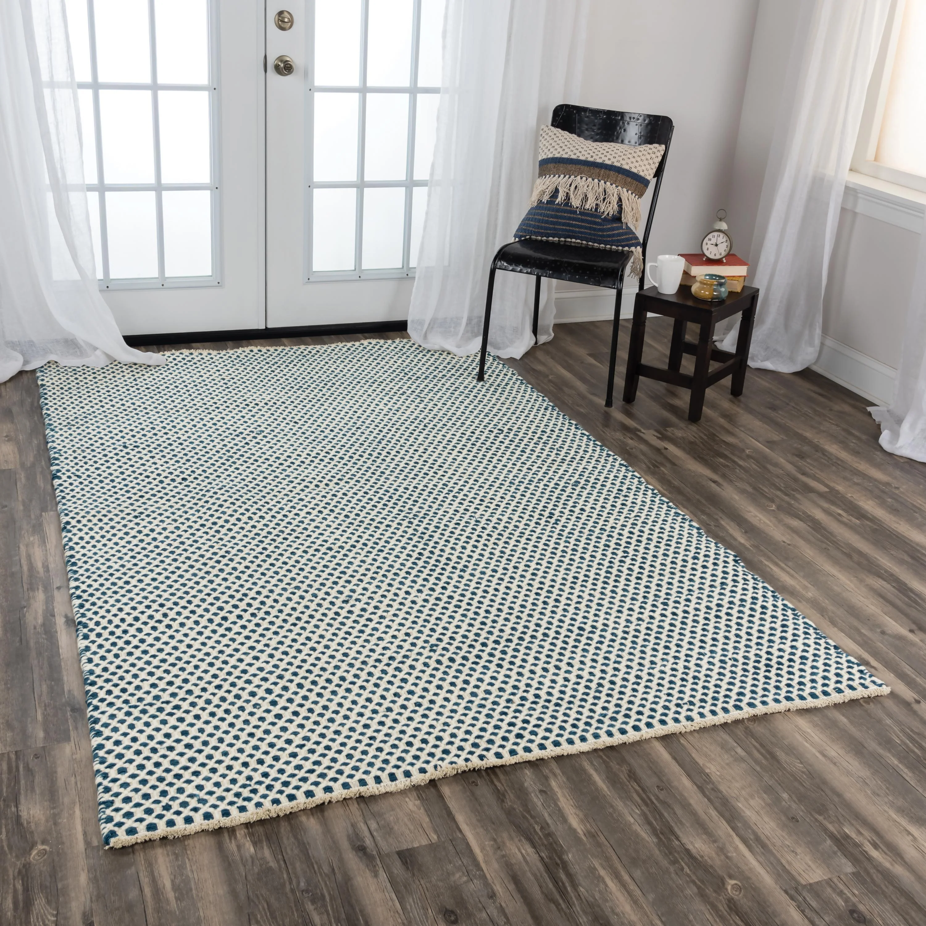 Windsor Hand Woven 100% Wool Basketweave Area Rug - Image 3