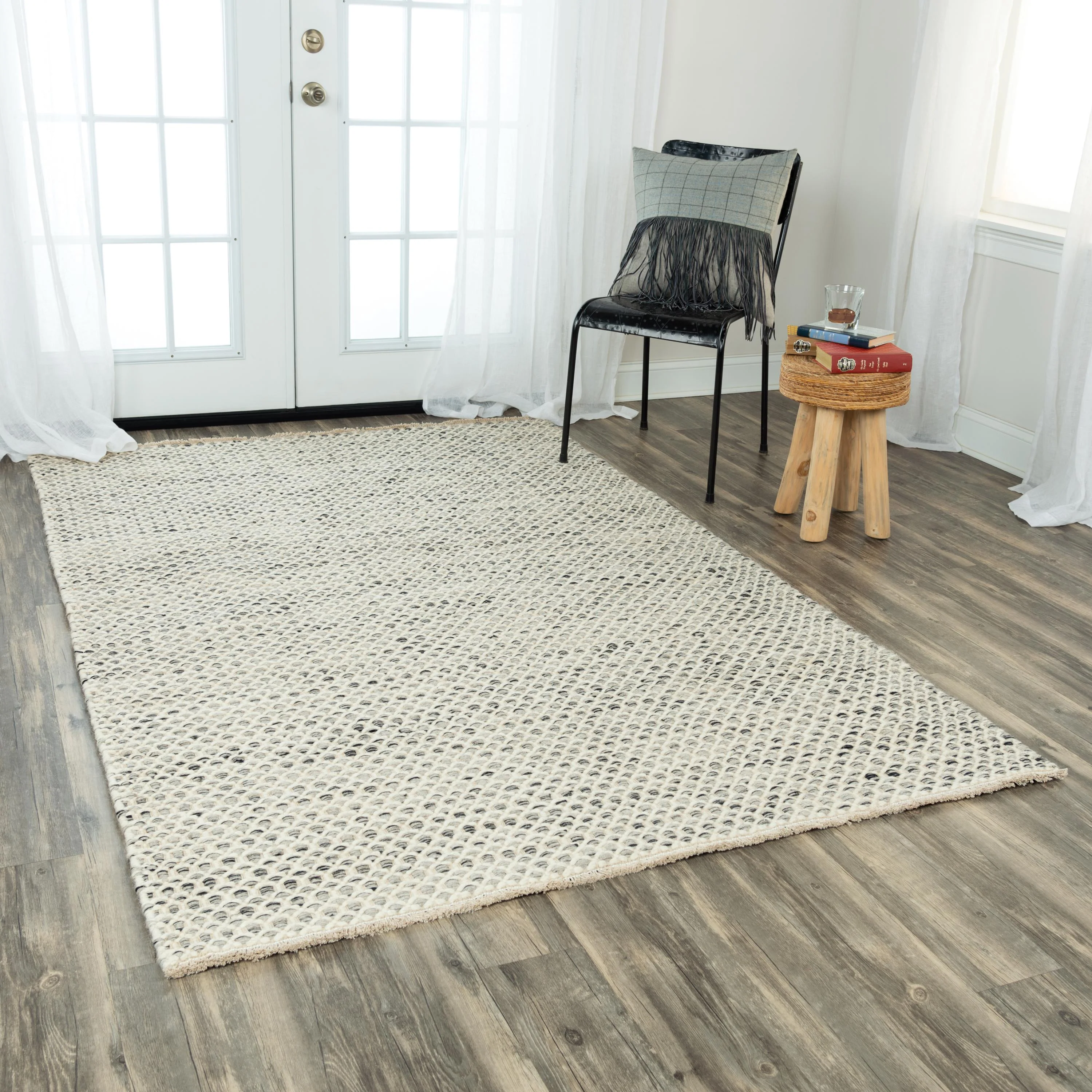 Windsor Hand Woven 100% Wool Basketweave Area Rug - Image 4