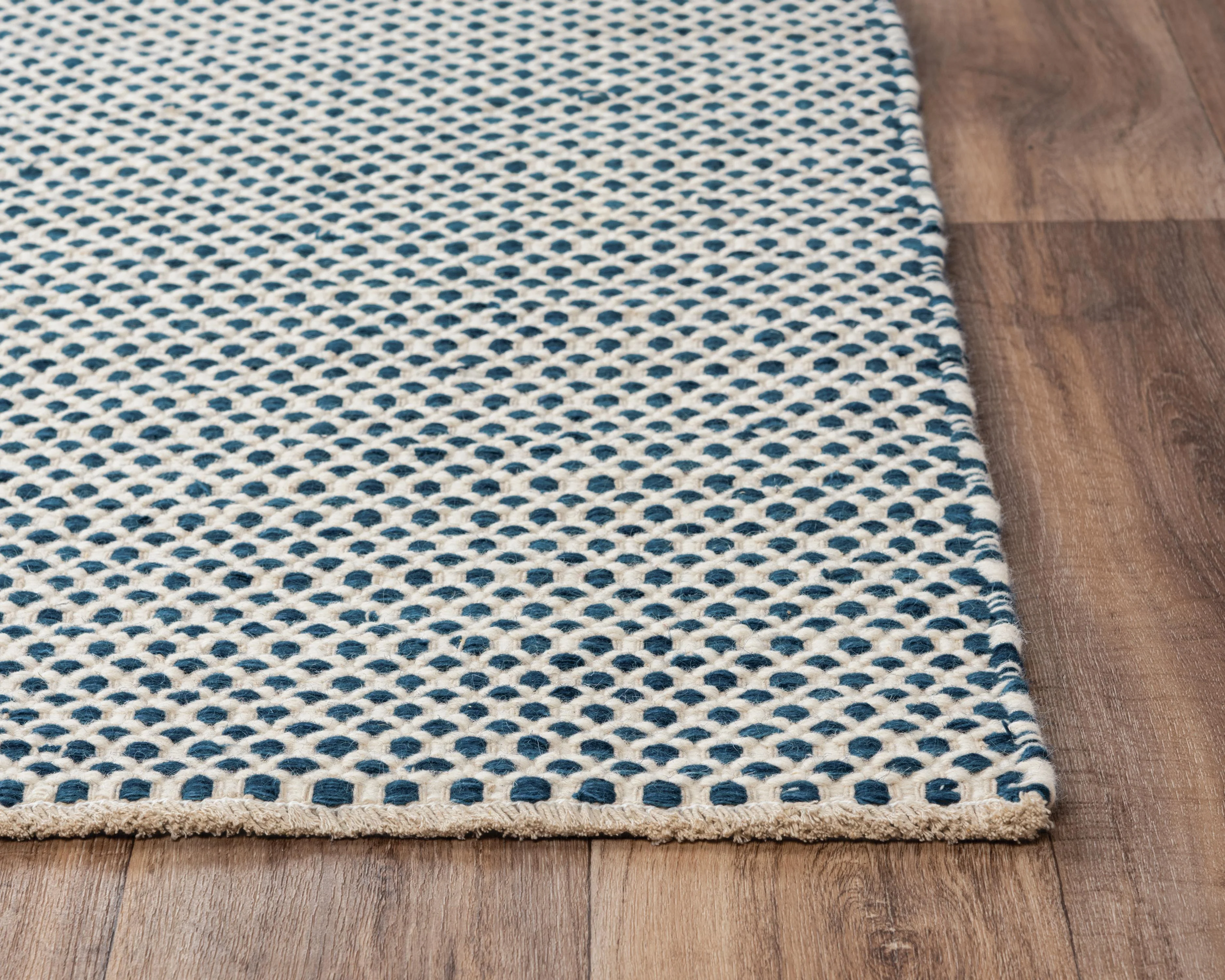 Windsor Hand Woven 100% Wool Basketweave Area Rug - Image 7