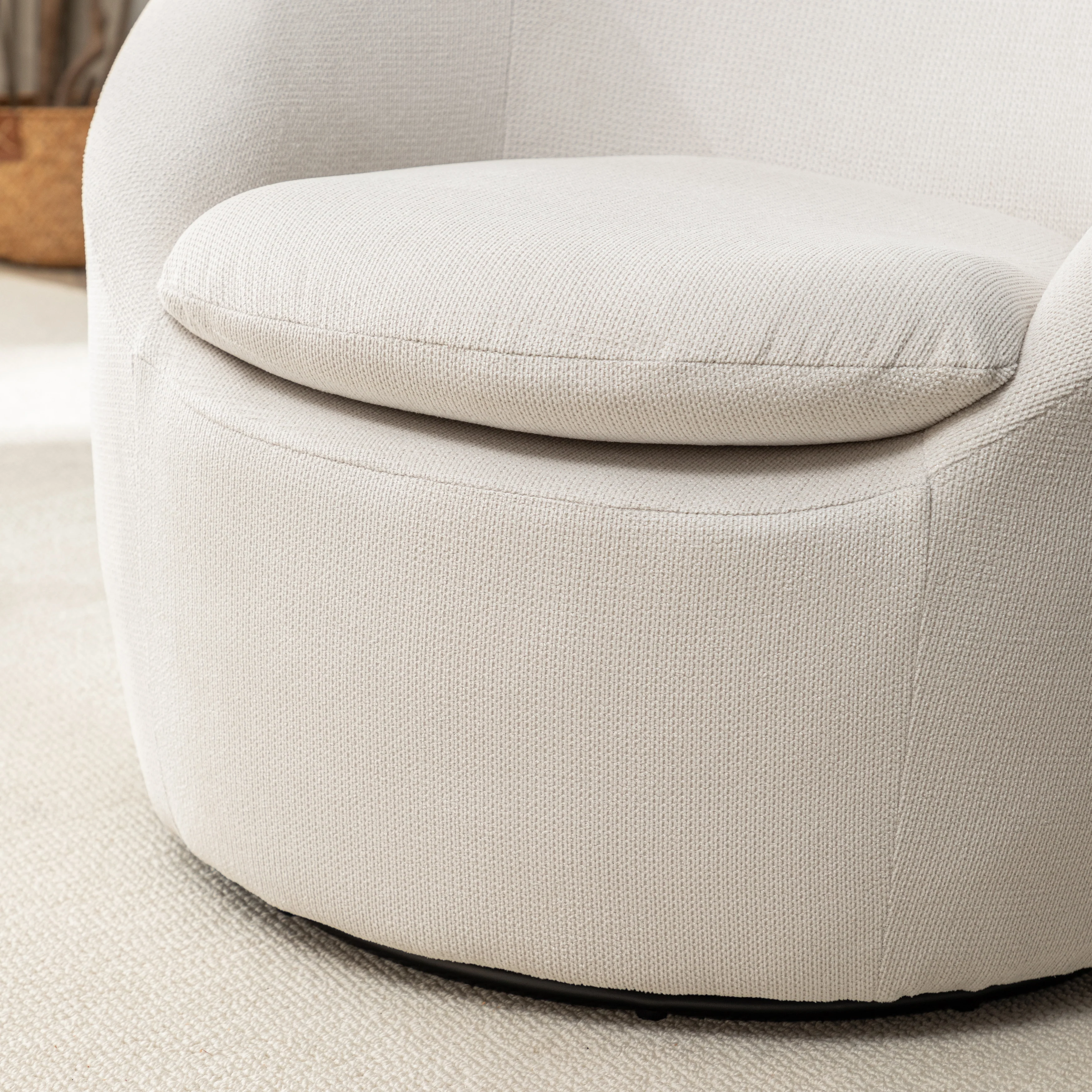 Winnie Modern Teddy Fabric Swivel Barrel Chair - Image 10