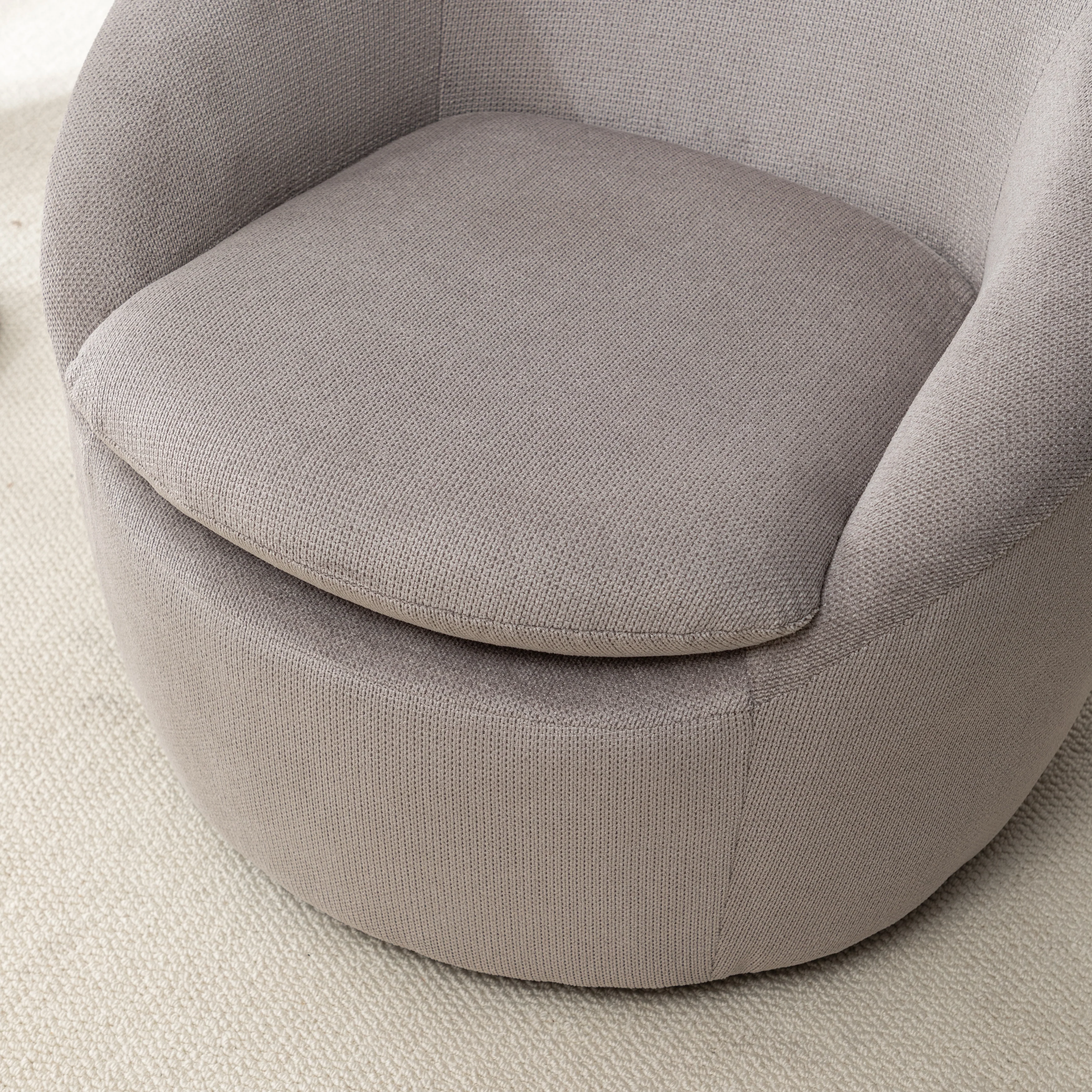 Winnie Modern Teddy Fabric Swivel Barrel Chair - Image 22
