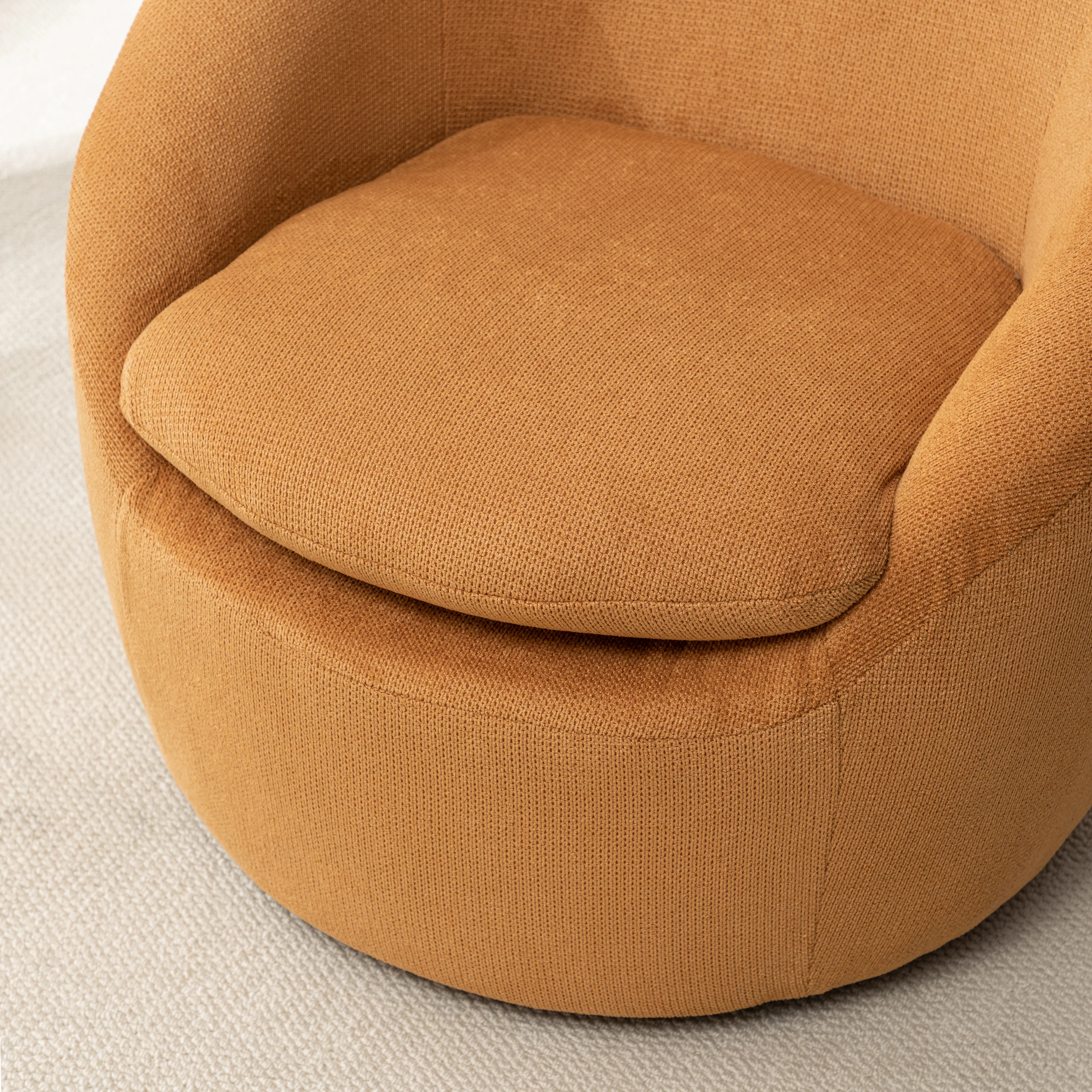 Winnie Modern Teddy Fabric Swivel Barrel Chair - Image 30
