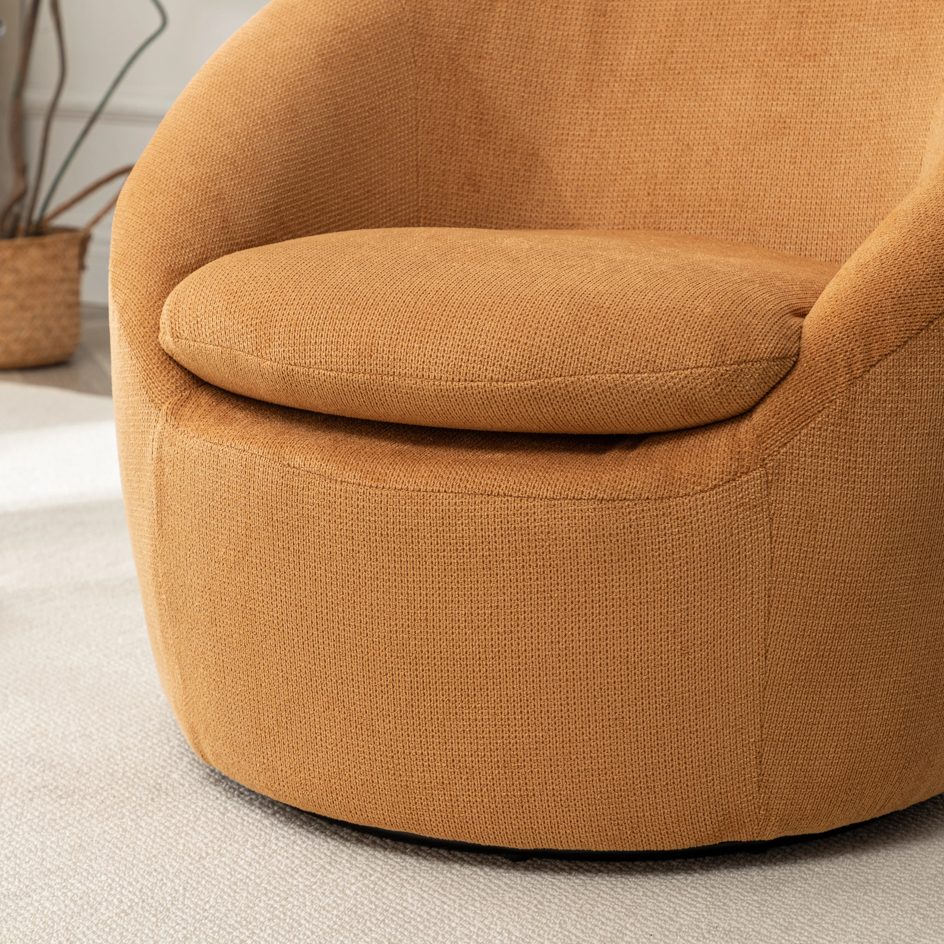 Winnie Modern Teddy Fabric Swivel Barrel Chair - Image 31