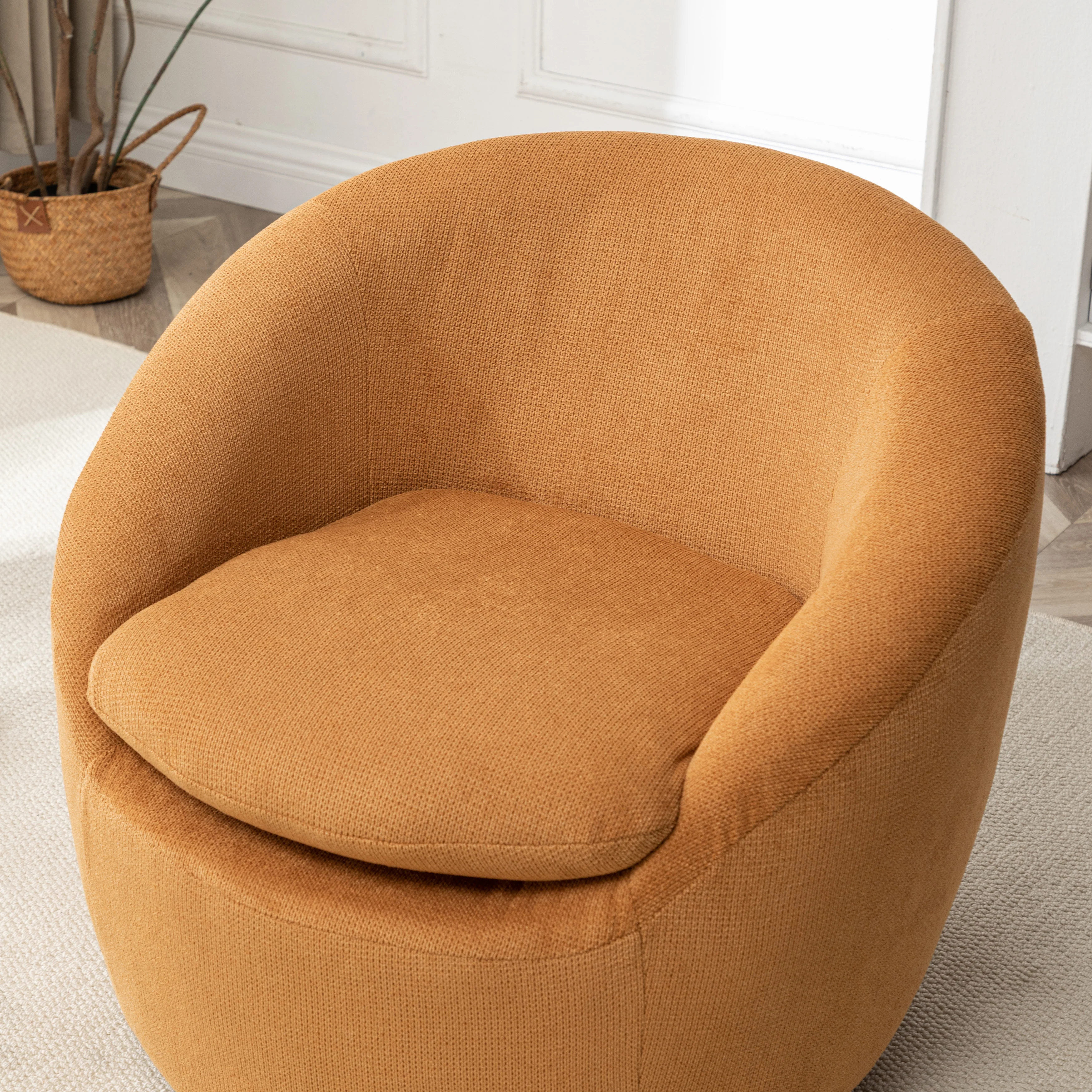 Winnie Modern Teddy Fabric Swivel Barrel Chair - Image 32
