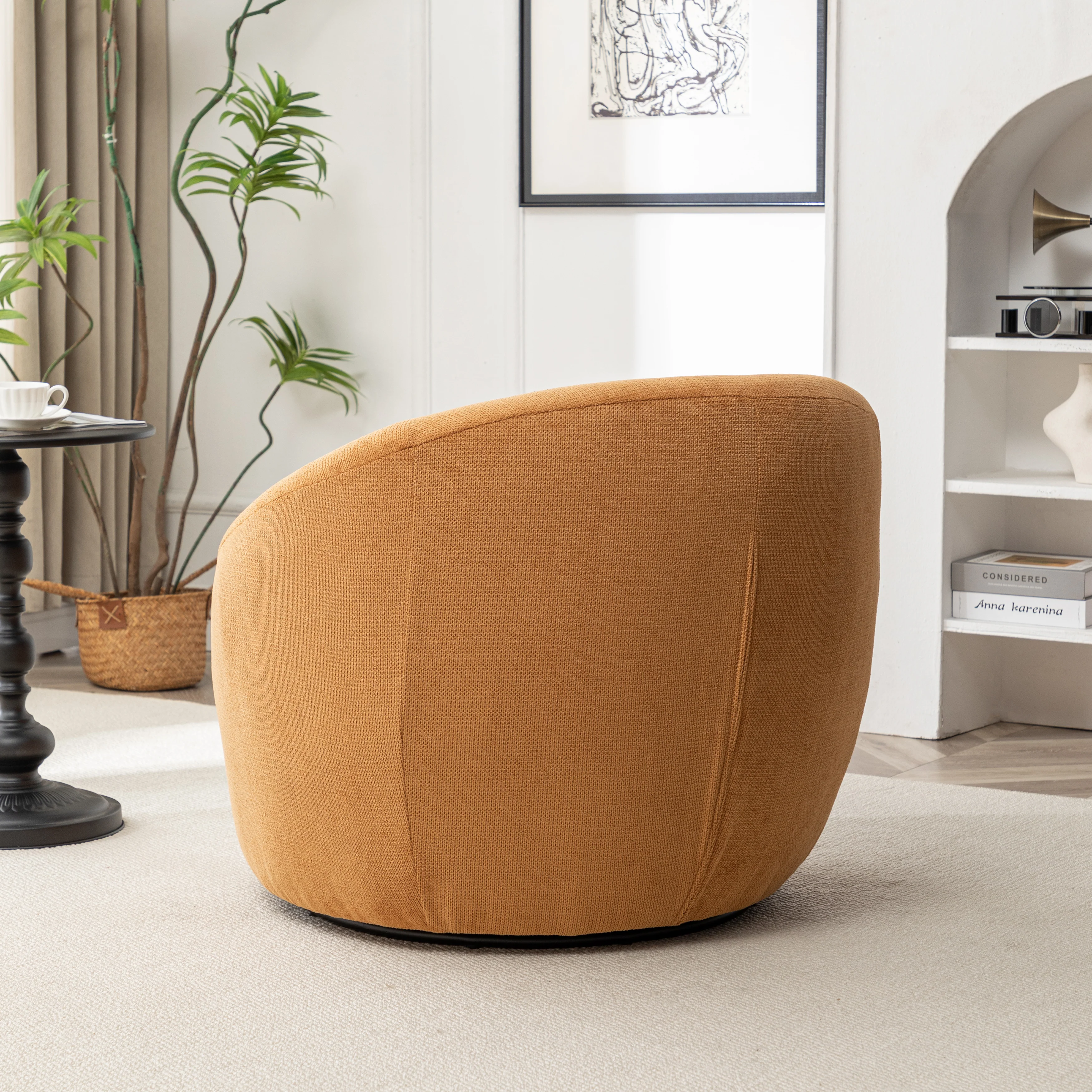 Winnie Modern Teddy Fabric Swivel Barrel Chair - Image 36